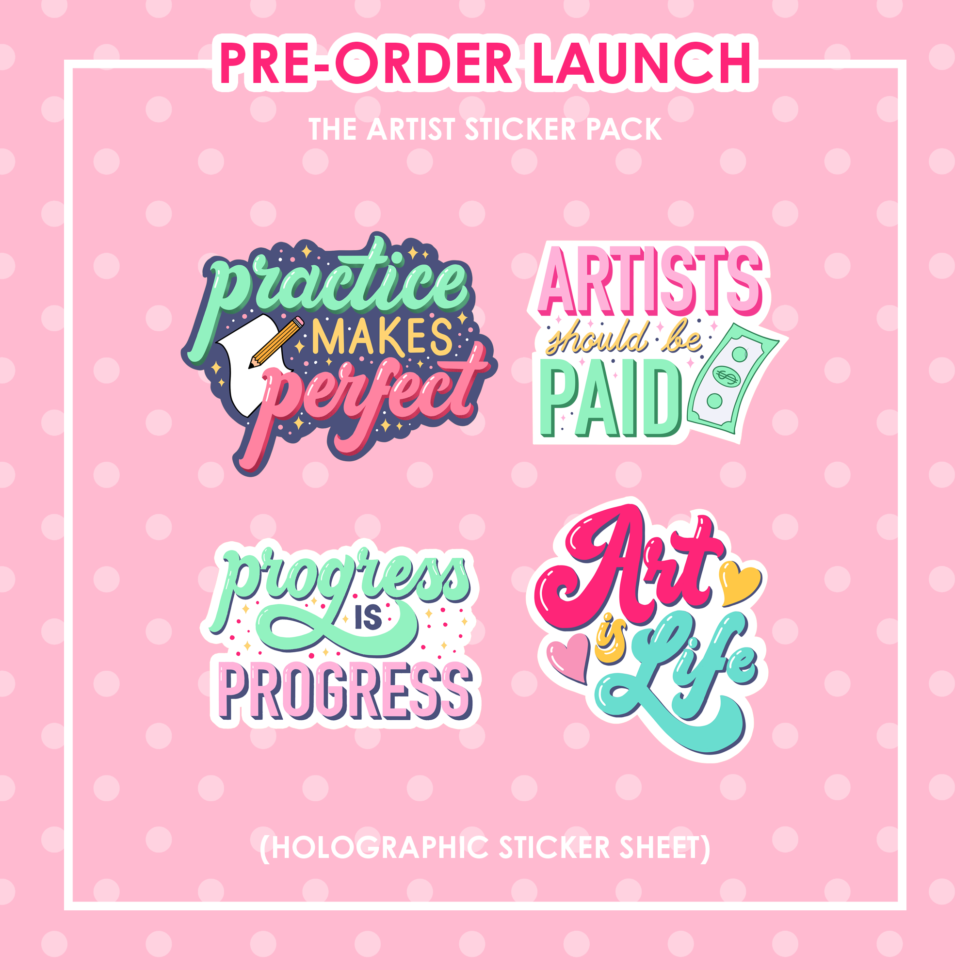 Artist Pack A6 Holographic Sticker Sheet