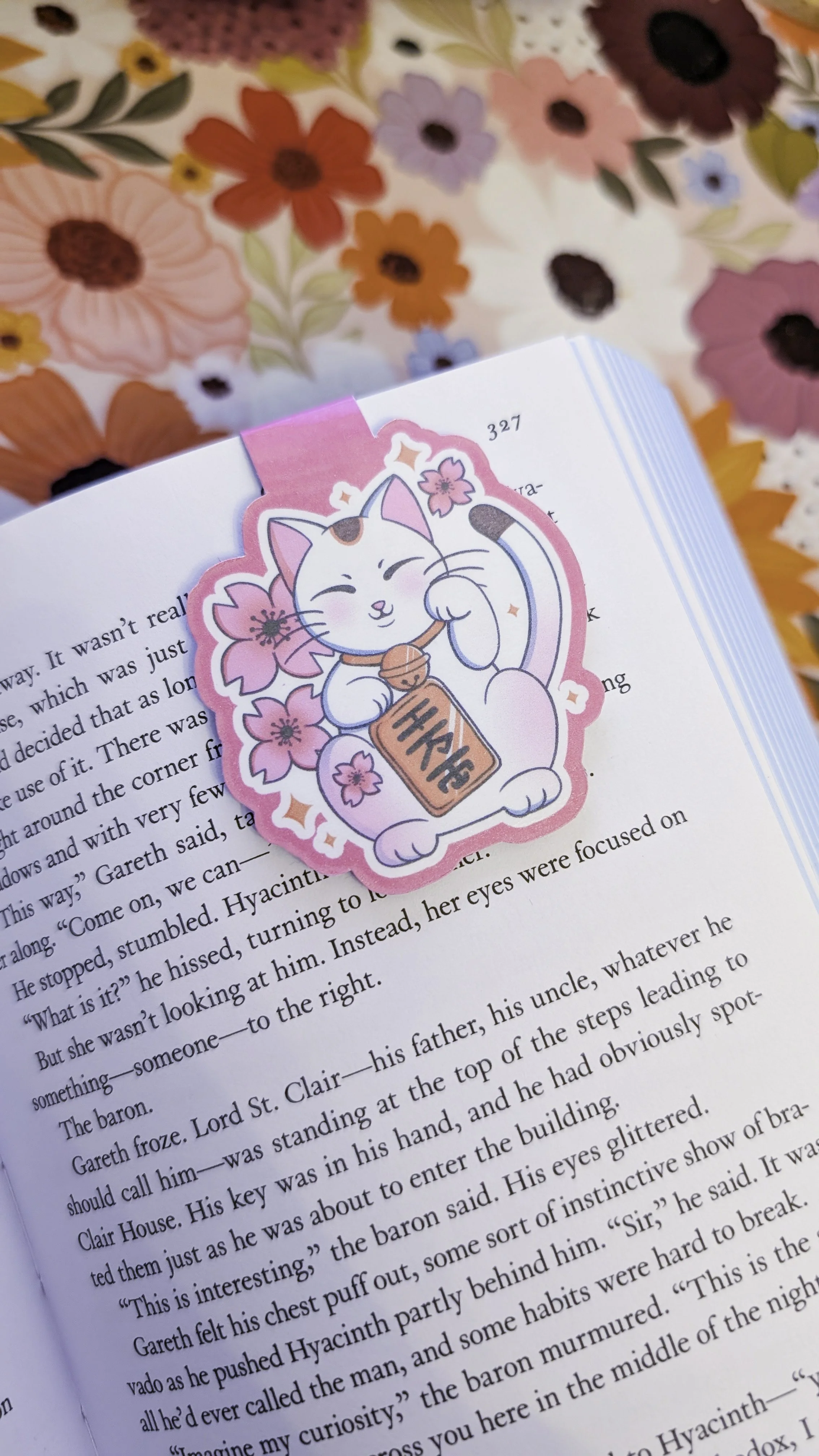 Lucky Cat Handmade Magnetic Bookmark