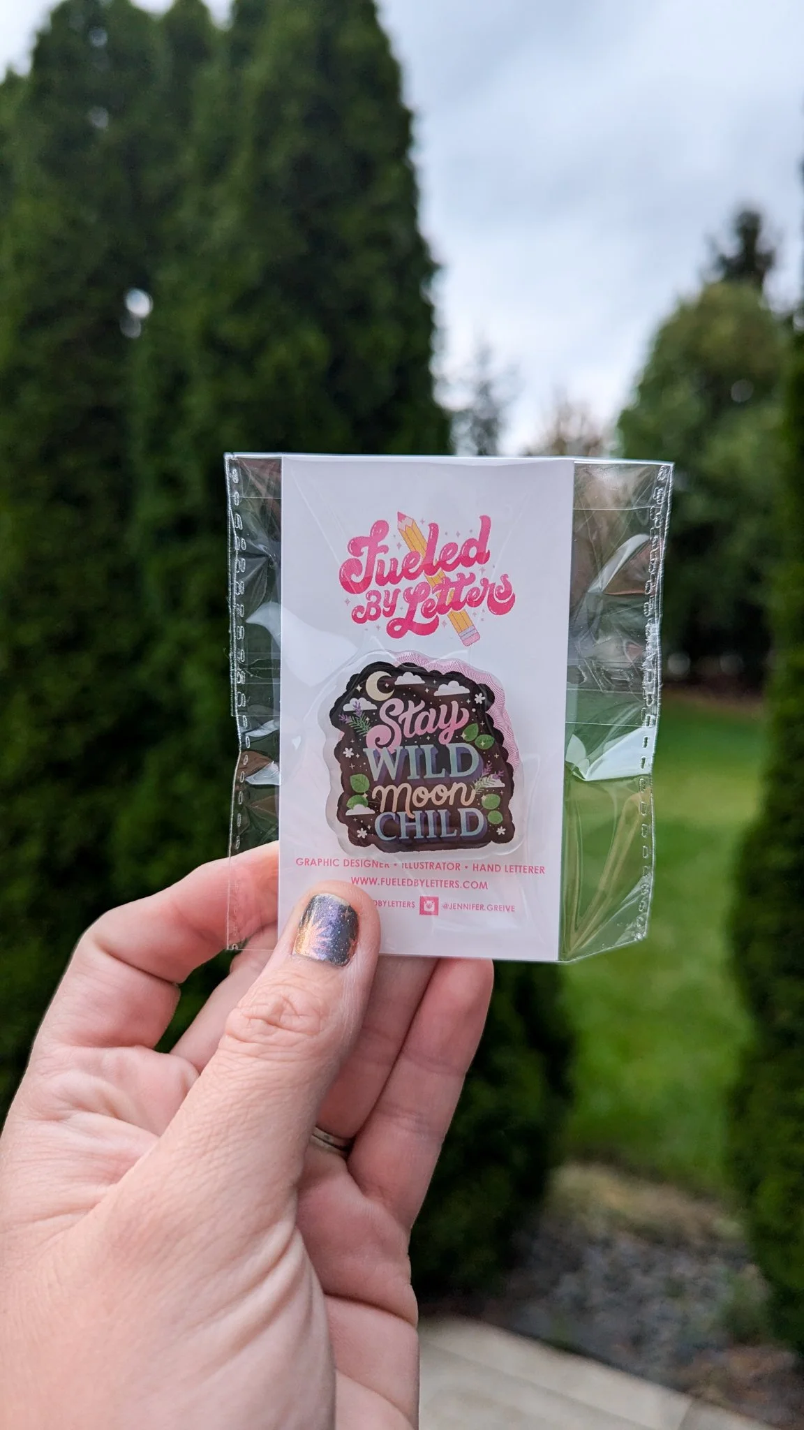 Stay Wild Moon Child Acrylic Pin