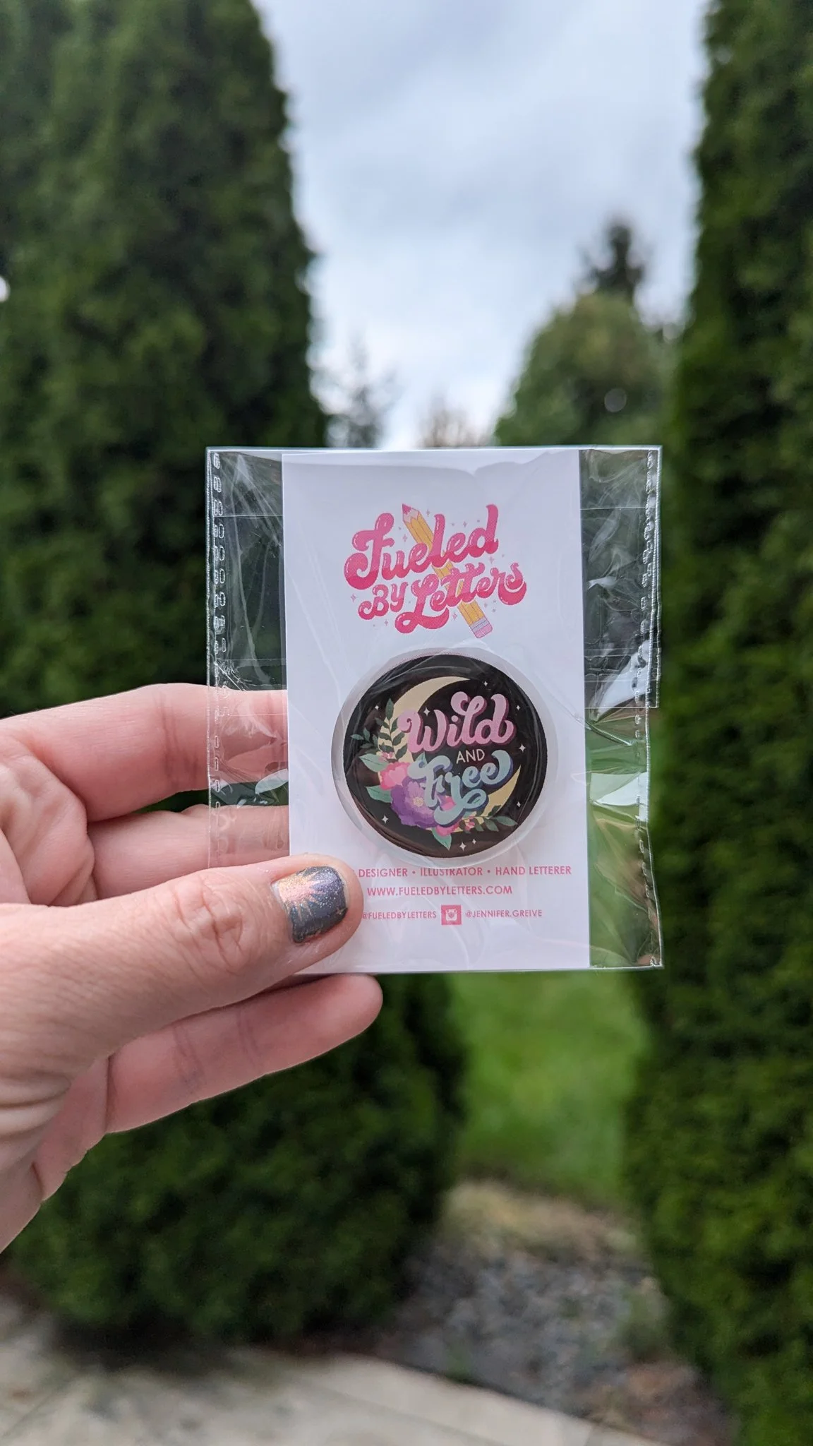 Wild and Free Acrylic Pin
