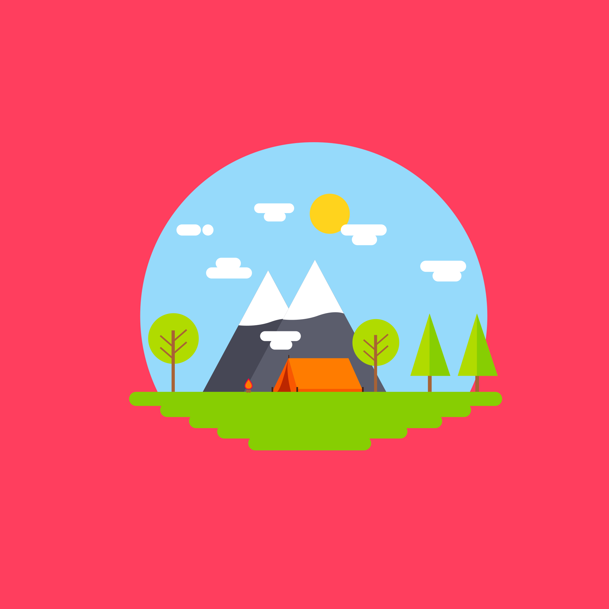 Camping Icon T-shirt Design