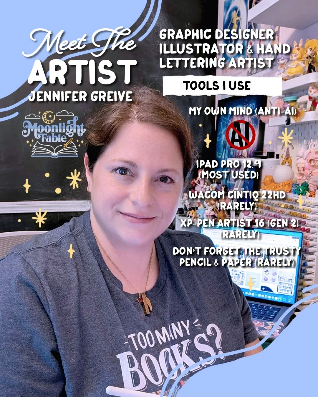 Hello! if your new here in following me, Welcome! My name is Jennifer Greive. I am a Graphic Designer, Illustrator, and Hand Lettering Artist based in Northeast Ohio. This is my part-time side business. Full-time [Hybrid] for the past 4 years I have 