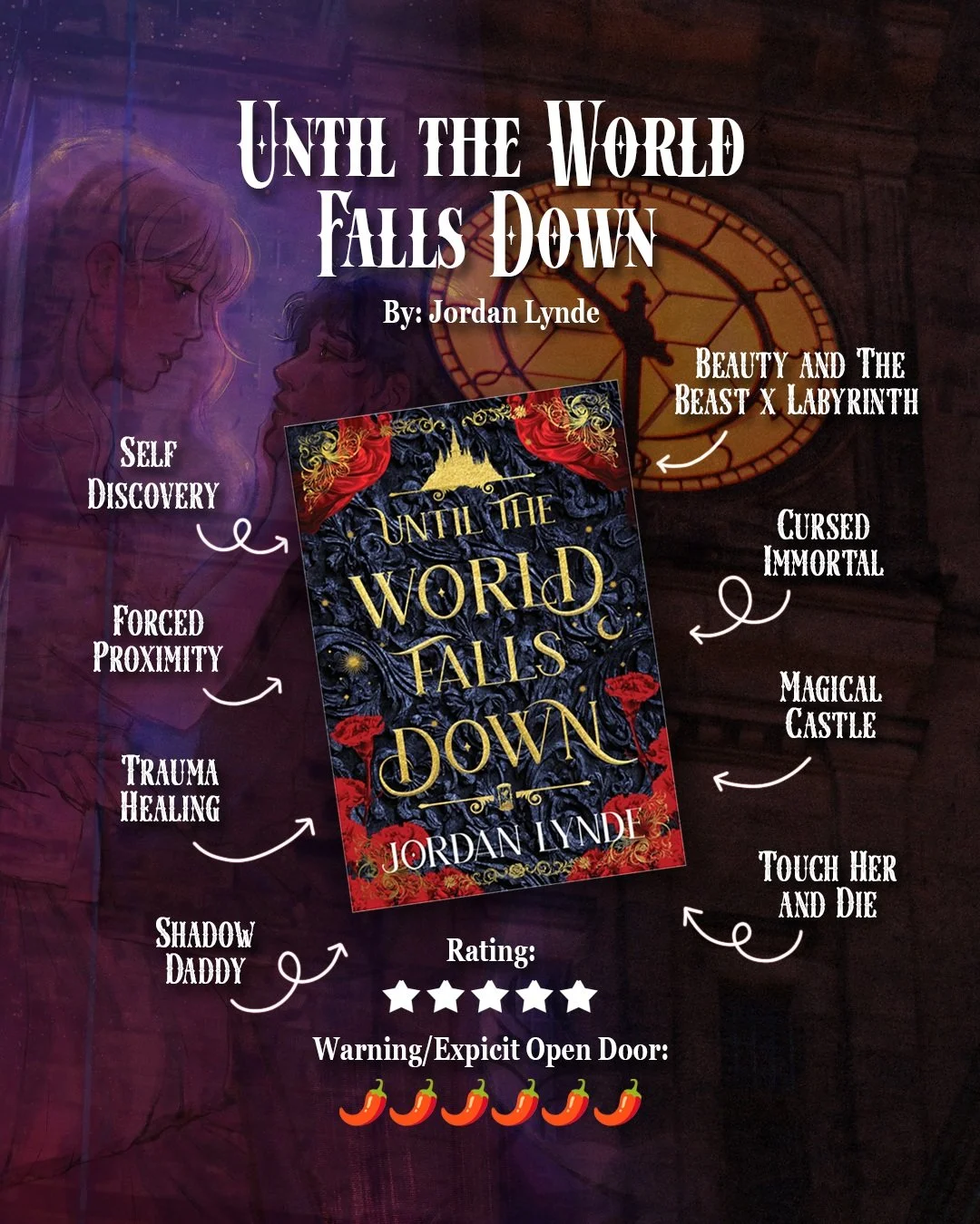 ⭐️⭐️⭐️⭐️ 5/5 WARNING/EXPLICIT OPEN DOOR 🌶️🌶️🌶️🌶️🌶️🌶️

✨Possible Spoilers✨

Beauty and The Beast Meets The Labyrinth Inspired.

I love my spicy books and this was very explicit open door spice. I do feel it could have had less and more plot but 