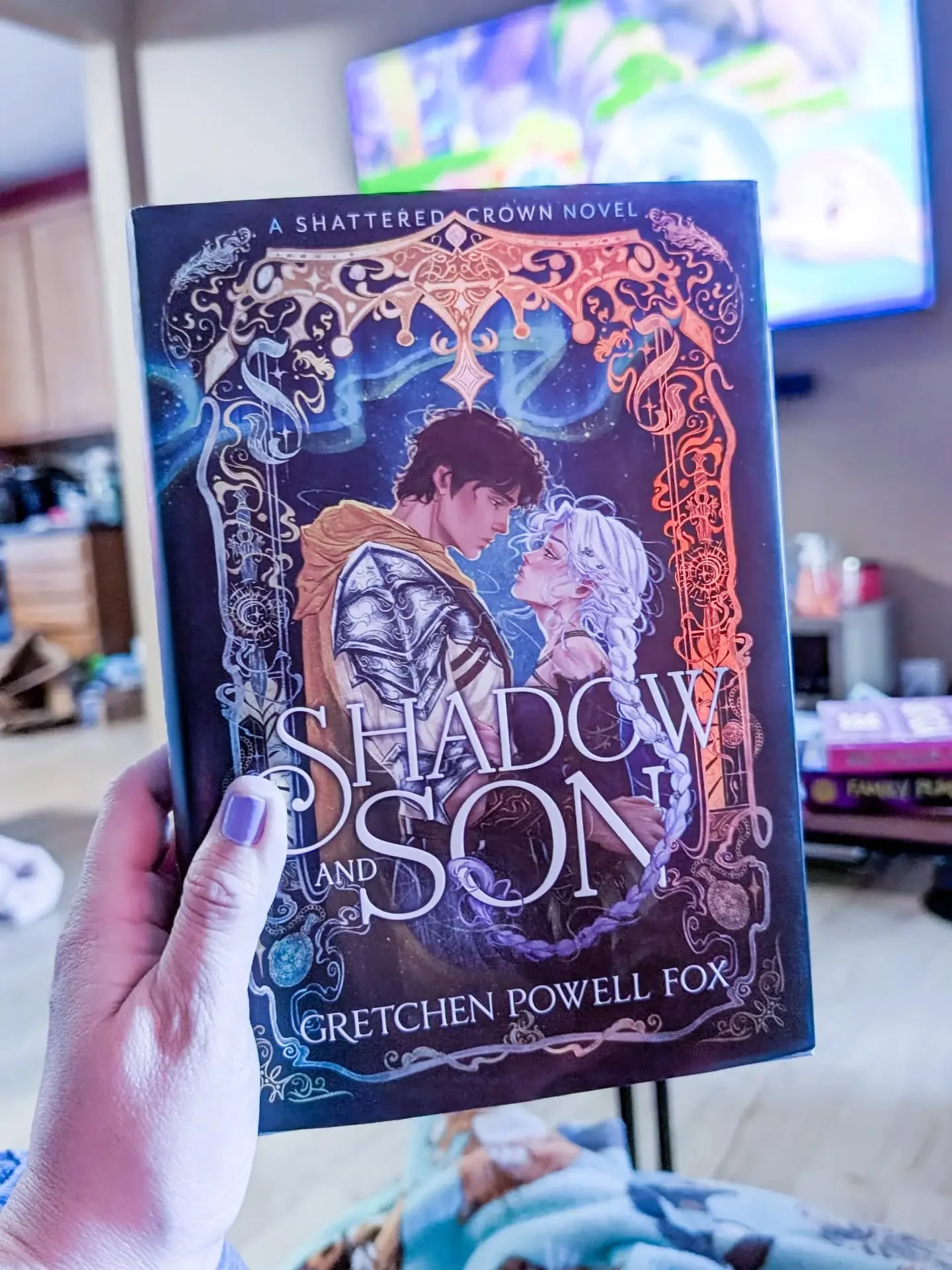 YES!!! It's in my hands after being delayed a day. I can finally read the finale!! #shadowandson #gretchenpowellfox #ashatteredcrownseries #elyria #cedric