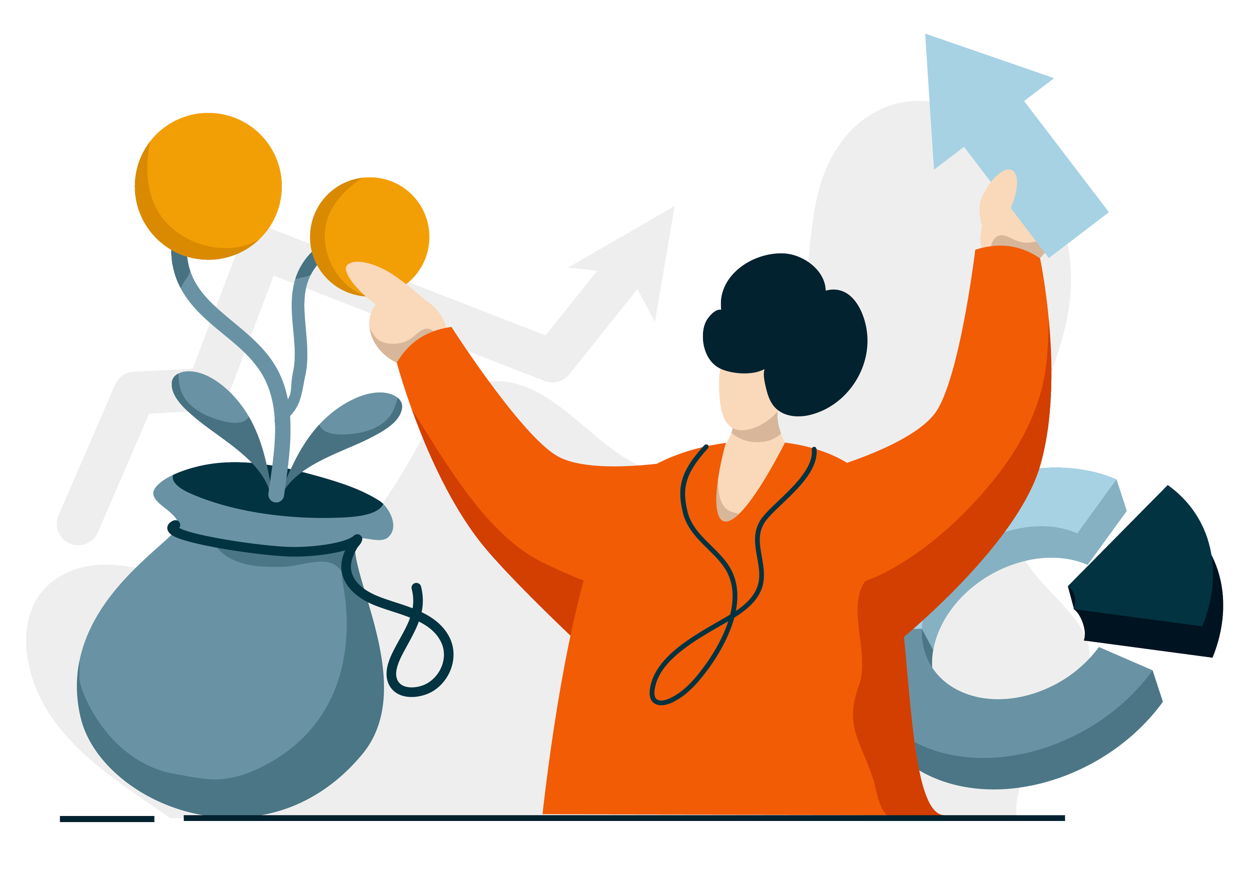 Illustration of a woman growing her money