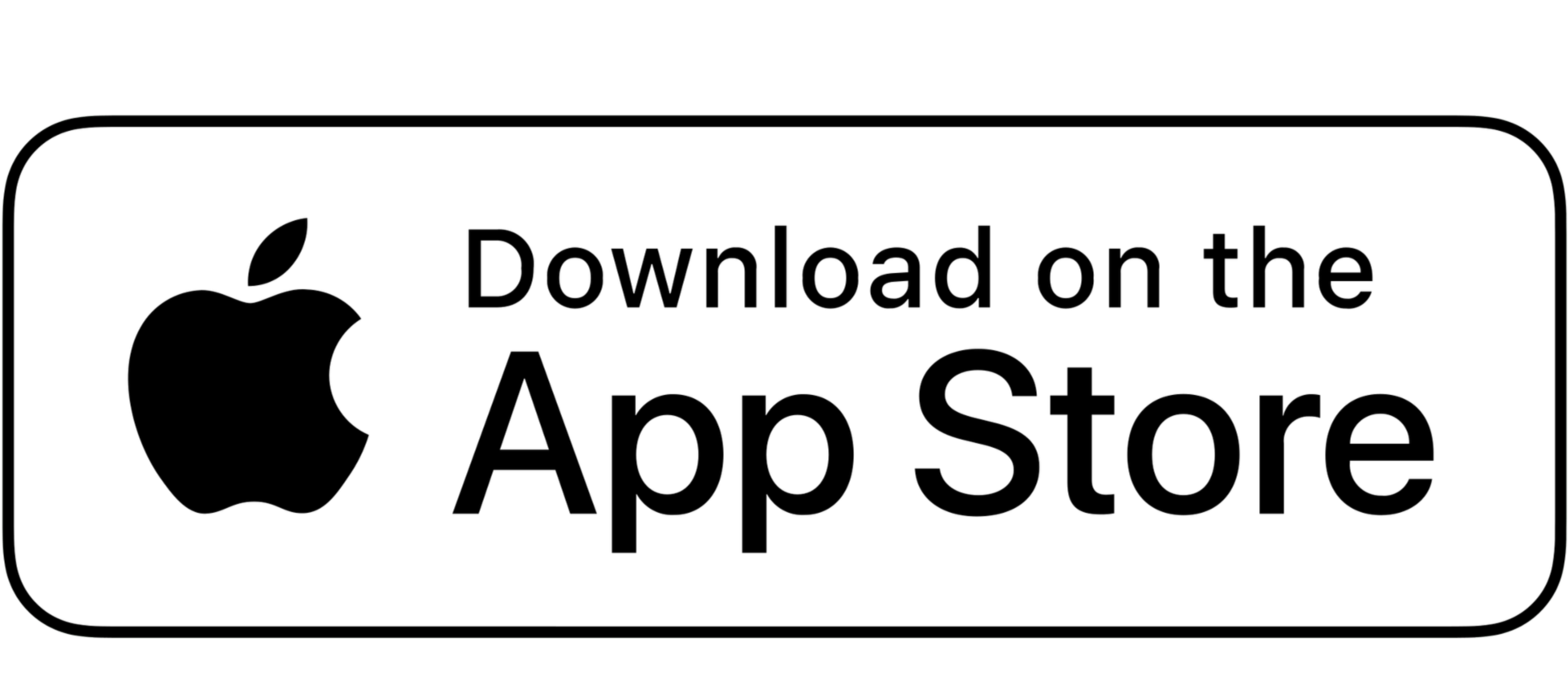 A rectangular button with rounded edges, featuring the black Apple logo on the left and the text 'Download on the App Store' in black on a white background.