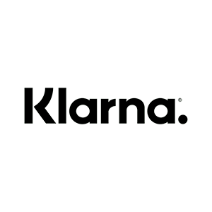 Klarna-logotypen på en svart bakgrund.