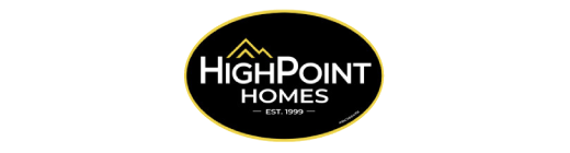 High Point Homes logo with black background and yellow outline.