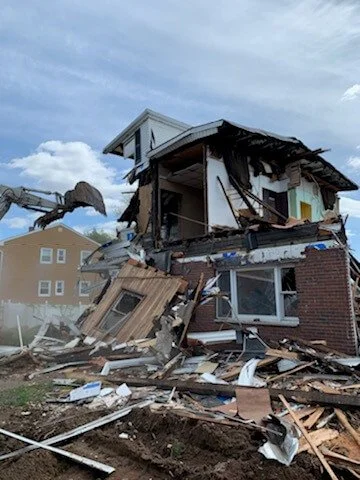 A house demolition