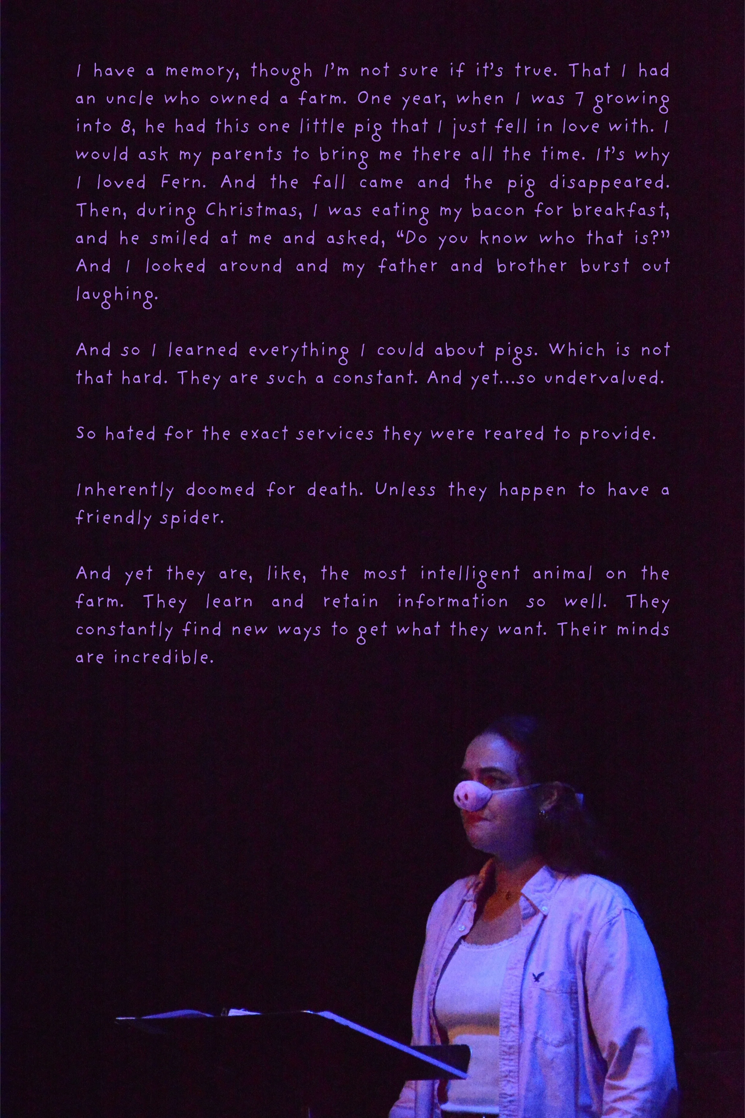 that pig annaliese, The Tank
(Playwright)