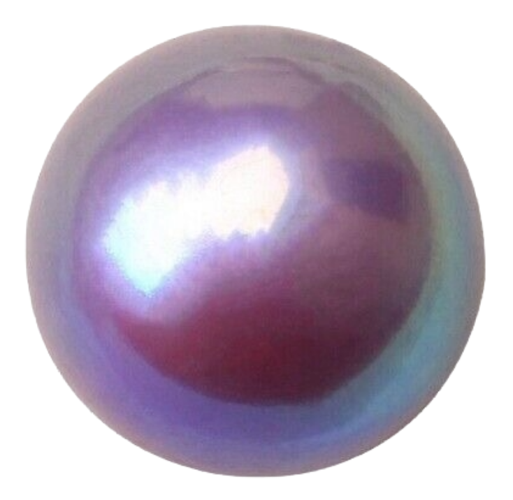 Close-up of a shiny, iridescent, purple metallic sphere.