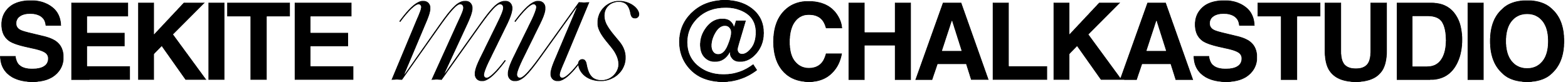 Text that says "SEKITE mes @CHALKASTUDIO" in a stylized black and white font.