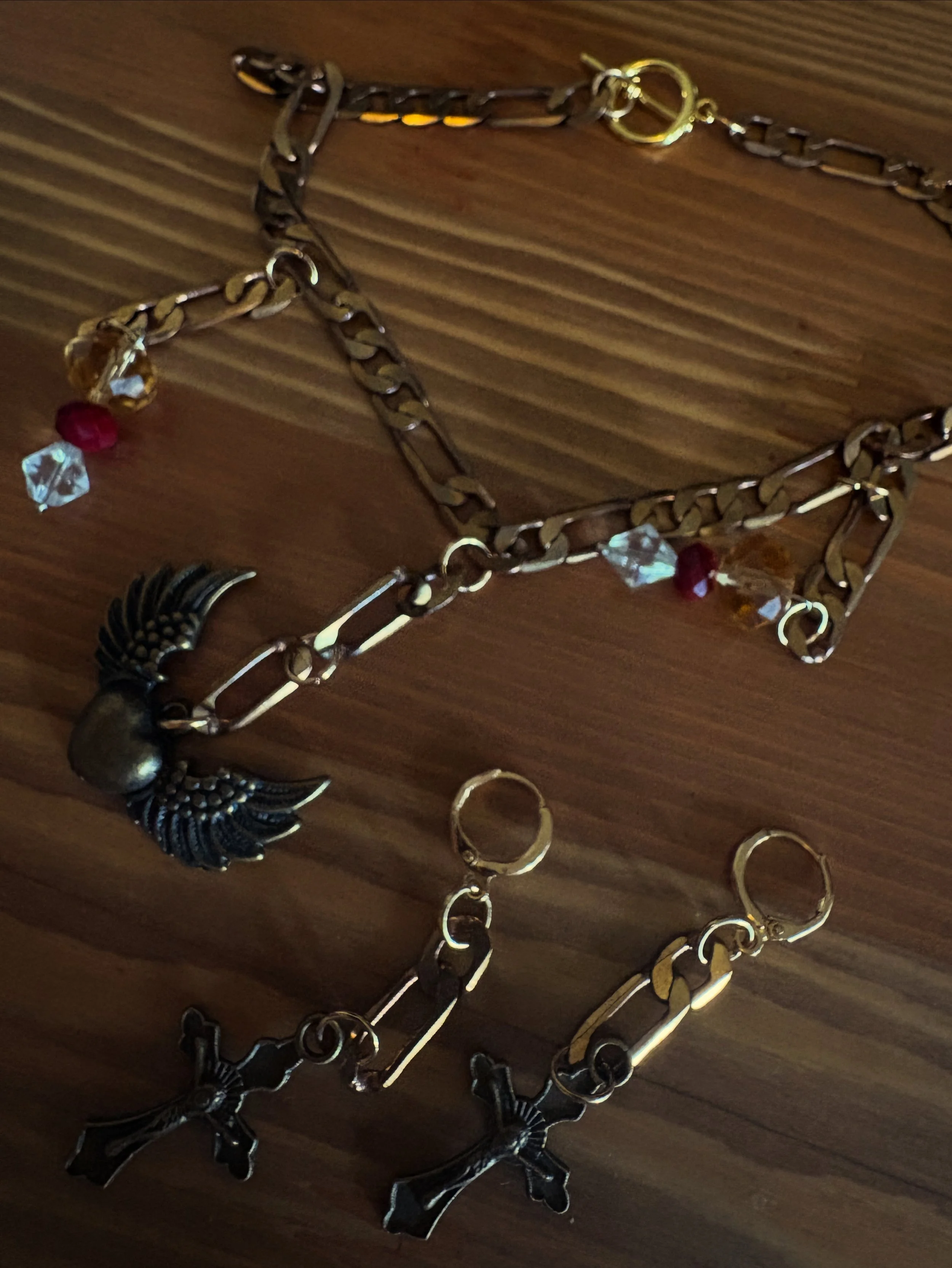 adept divin de bronž Choker & Earring Set