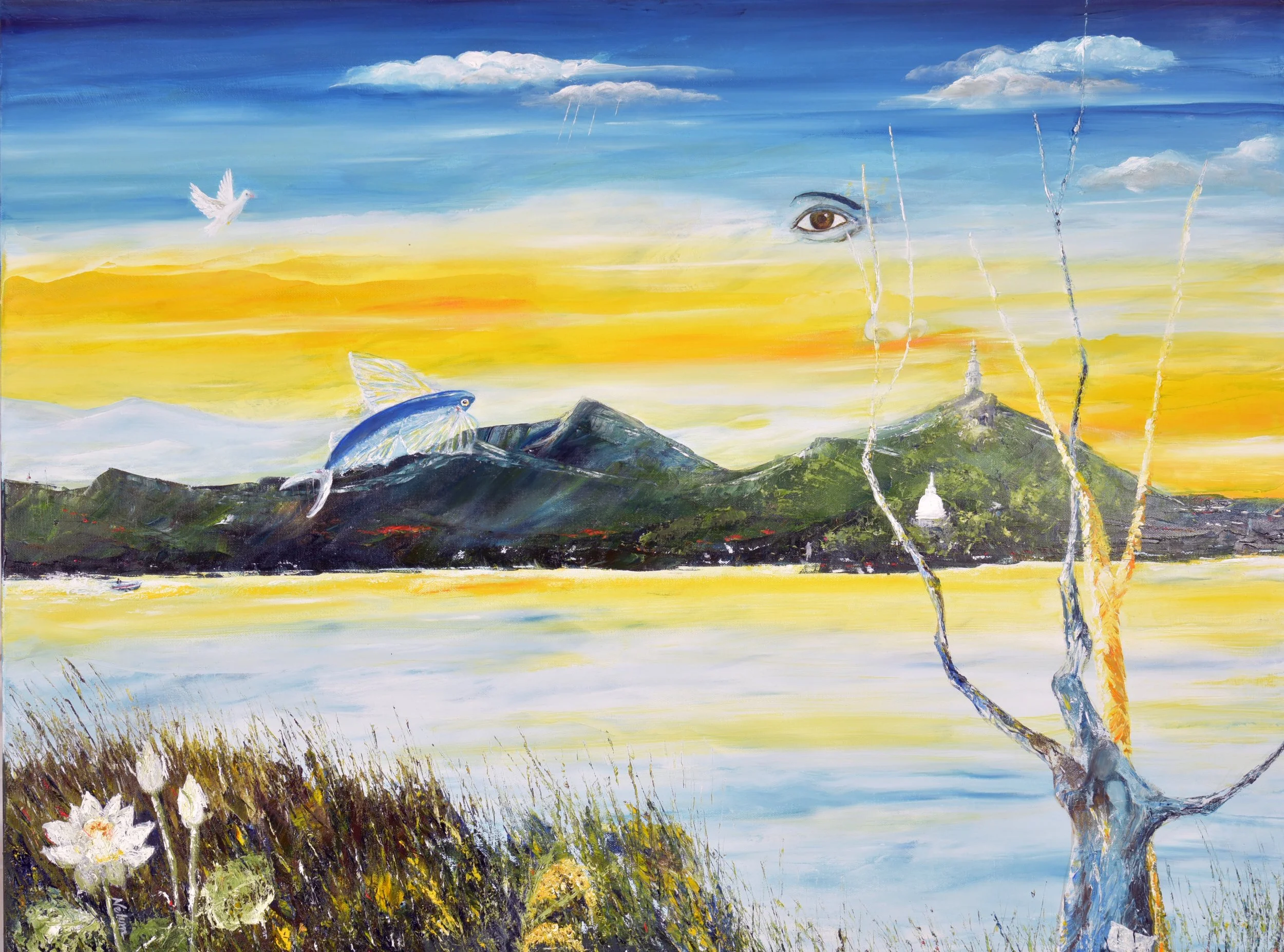 The horizon opens to a story long unfinished,
Oils - 30 X 40 
 $6000.00