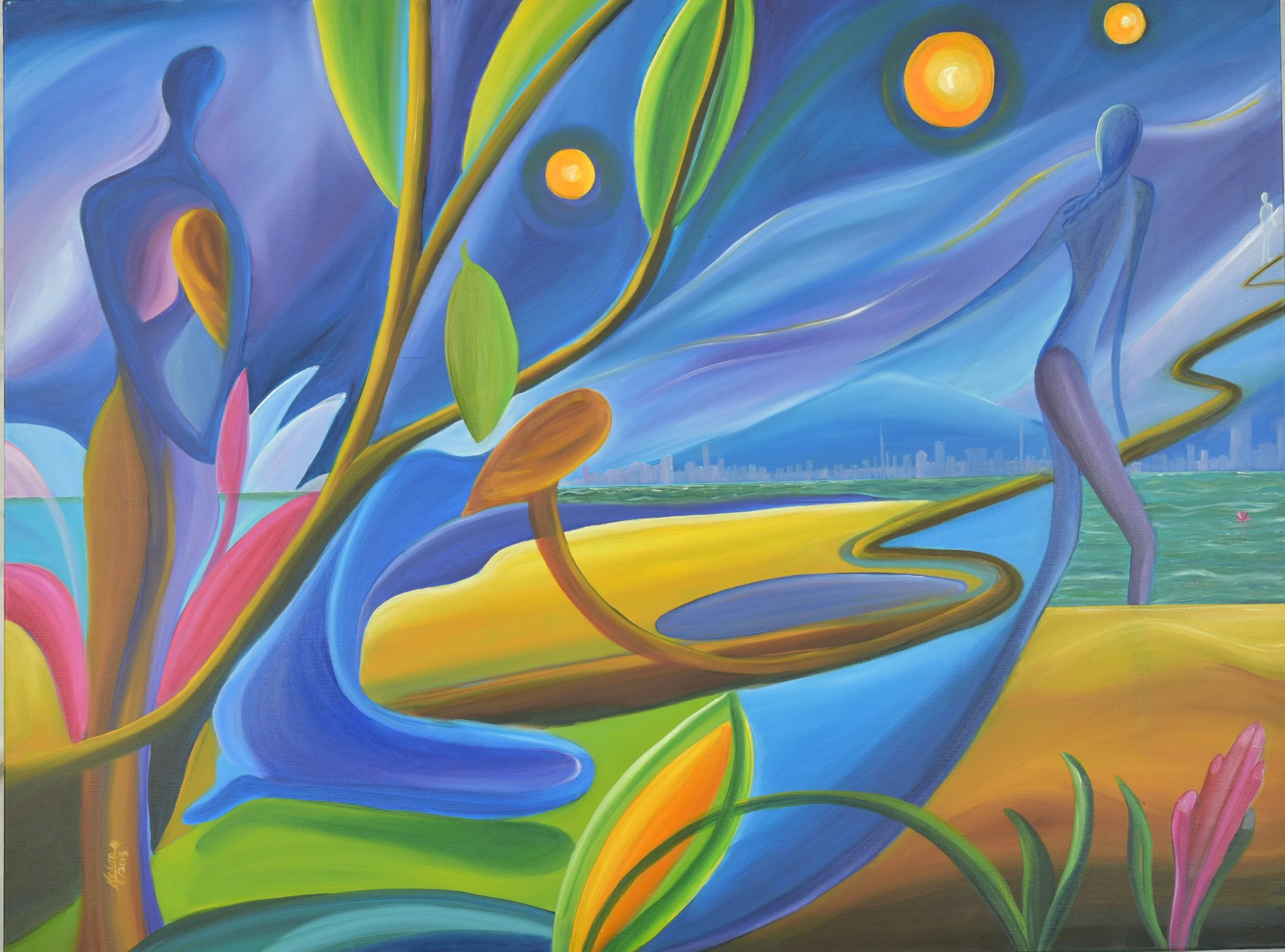 Letting Go
Oils - 30 X 40 
$8000.00

This painting was born from a mother's heart. Learning the hardest love to hold and then to release. With blessings instead of fear, I let my child walk his own path, under the same moon and stars that once watche