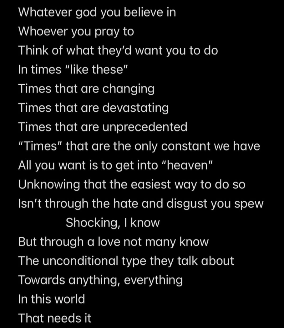 An image of a note poem.