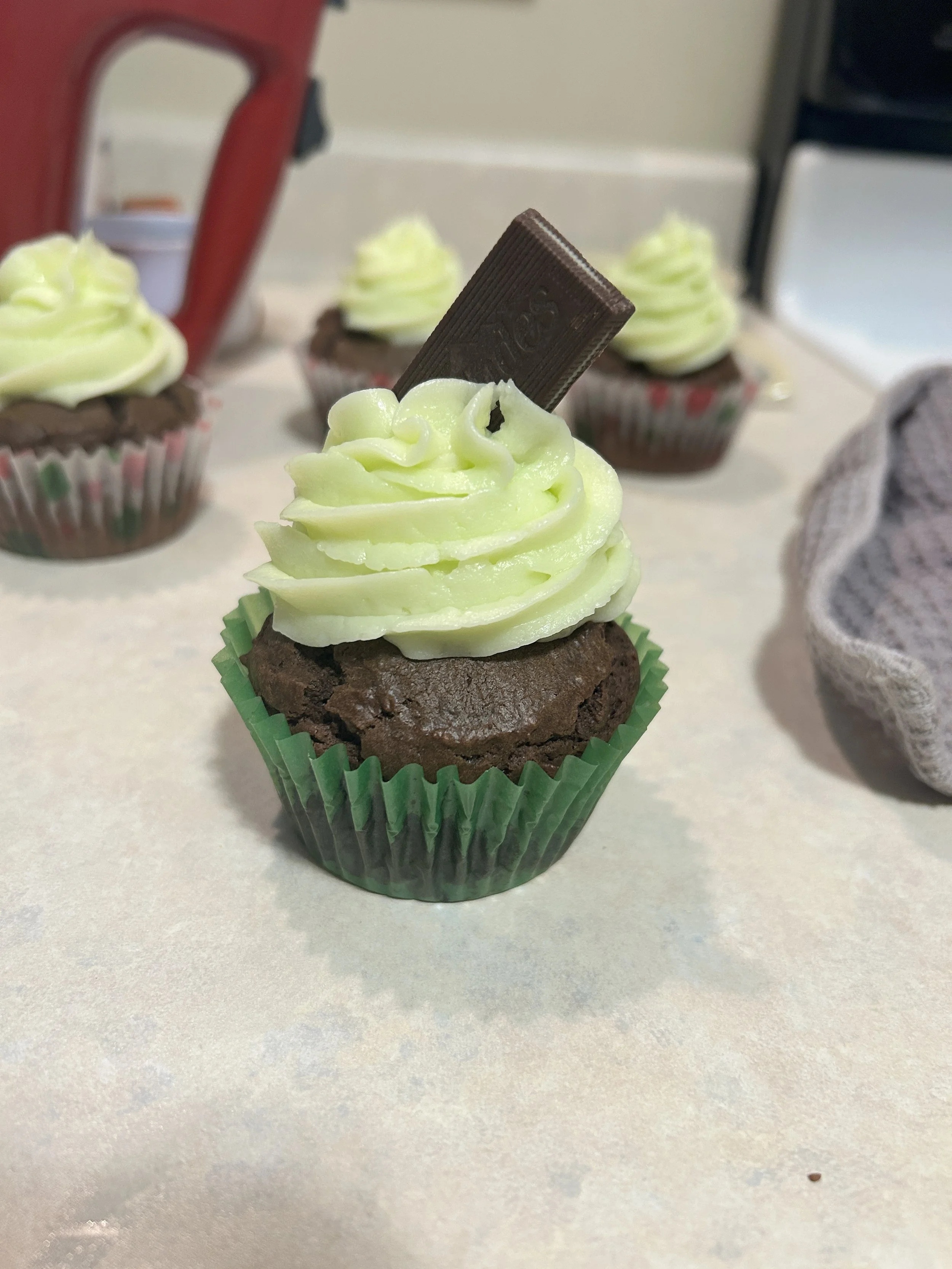 Andes Mint Chocolate Cupcakes