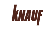 Knauf logo with stylized black and red text