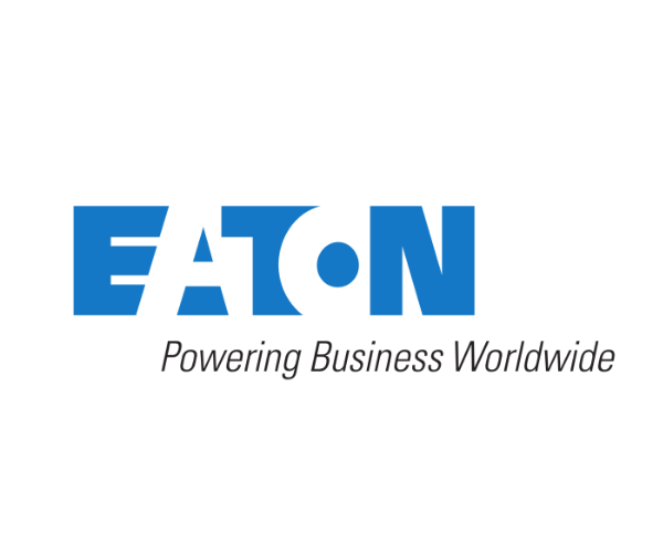 EATON logo with the tagline "Powering Business Worldwide" beneath it.