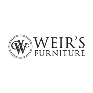 Weir's Furniture logo with black text and a circular emblem containing the initials 'WVP' in black.