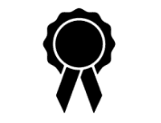 Icon of a black award ribbon or medal