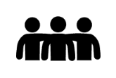 Icon of three stylized people standing side by side