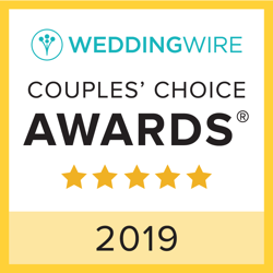 WeddingWire Couples' Choice Awards 2019, 5-star rating.