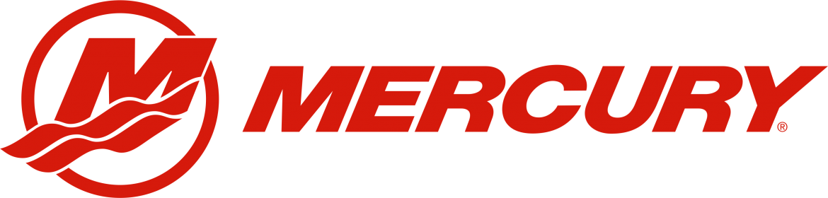 Logo de Mercury avec un symbole circulaire et le mot 'Mercury' en lettres rouges.