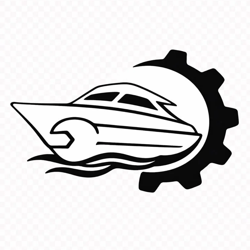 Design stylisé d'une voiture avec une clé et une roue dentée