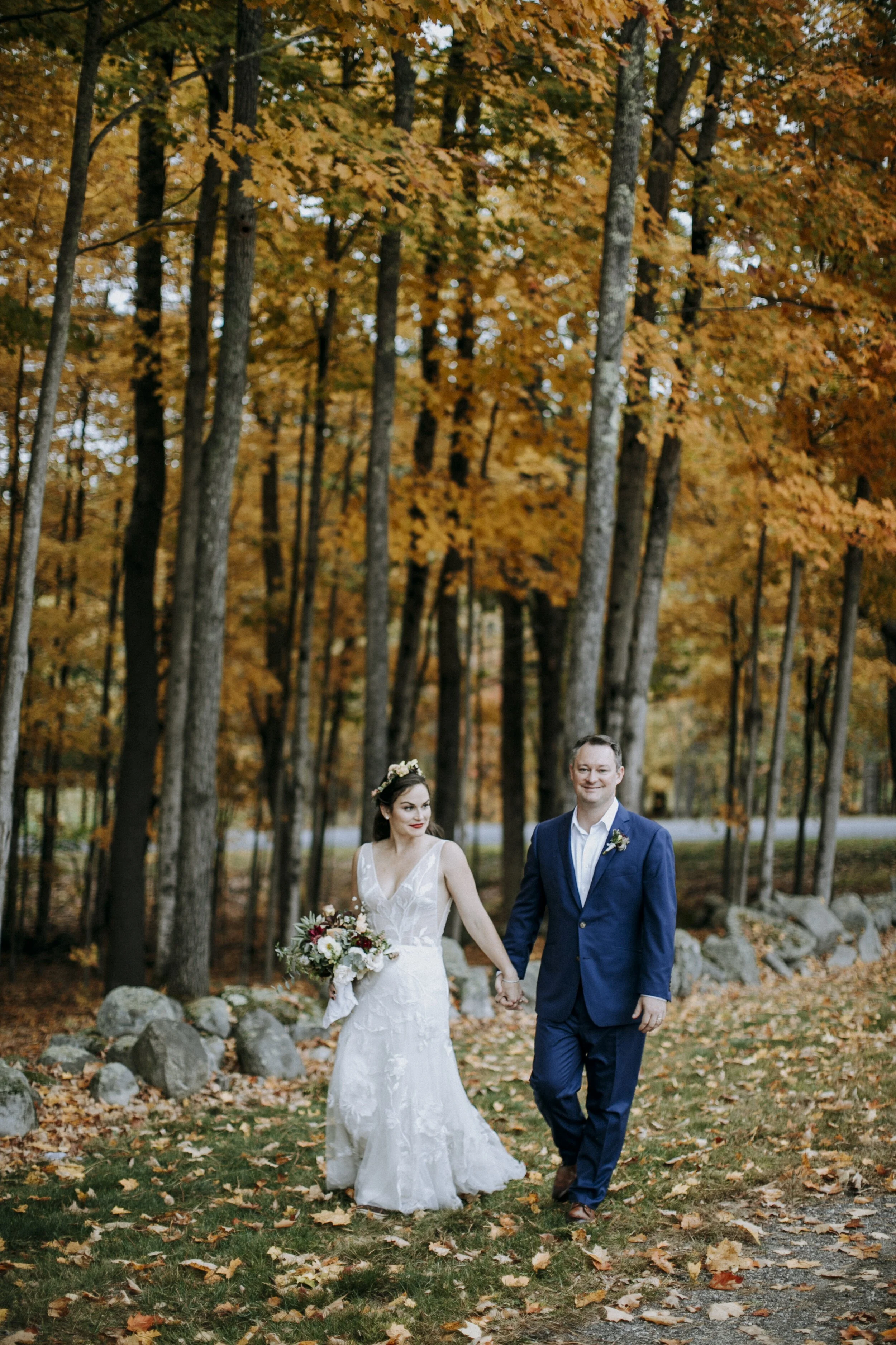 Maine Fall foliage wedding at William Allen Farm