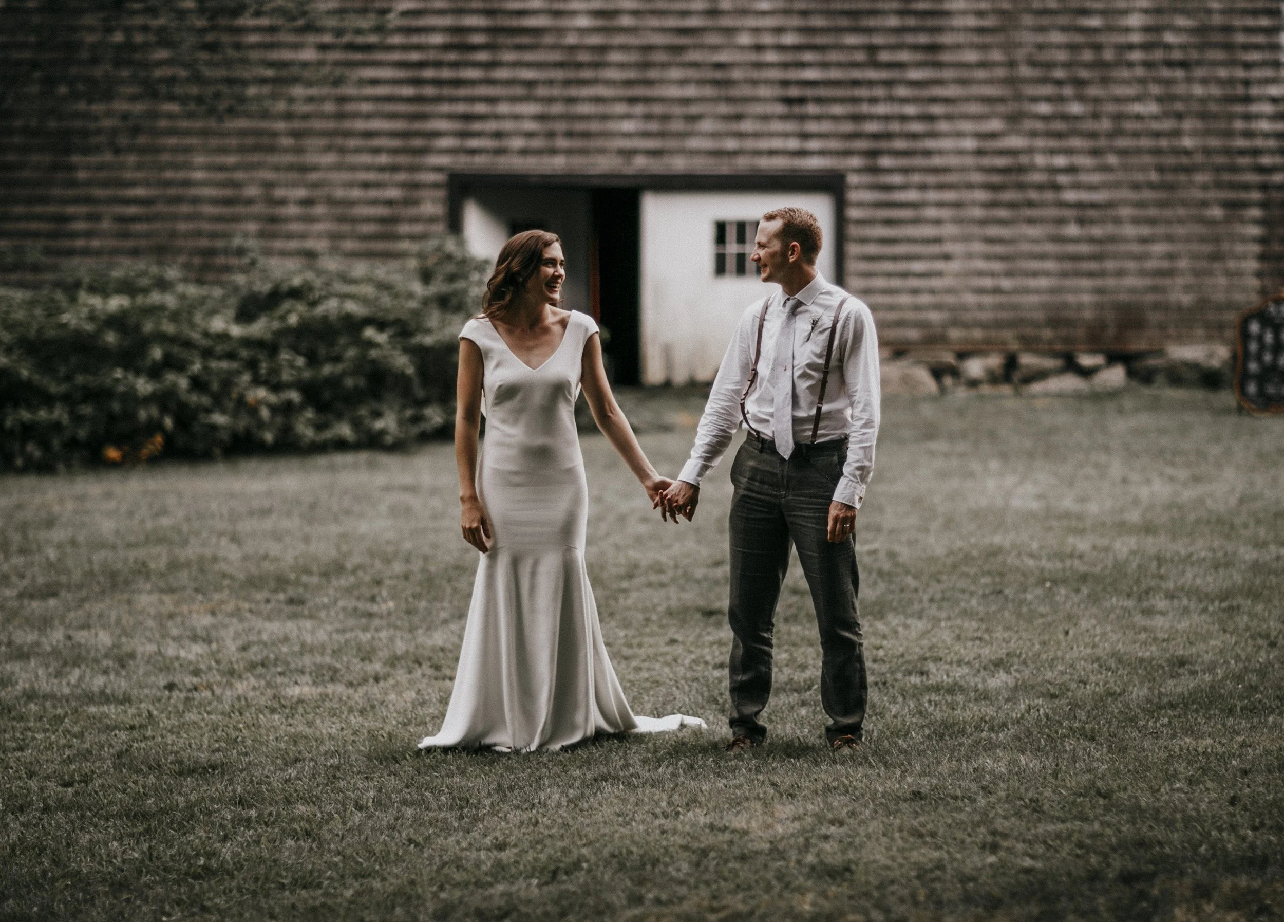 A bride and groom at Josias River Farm