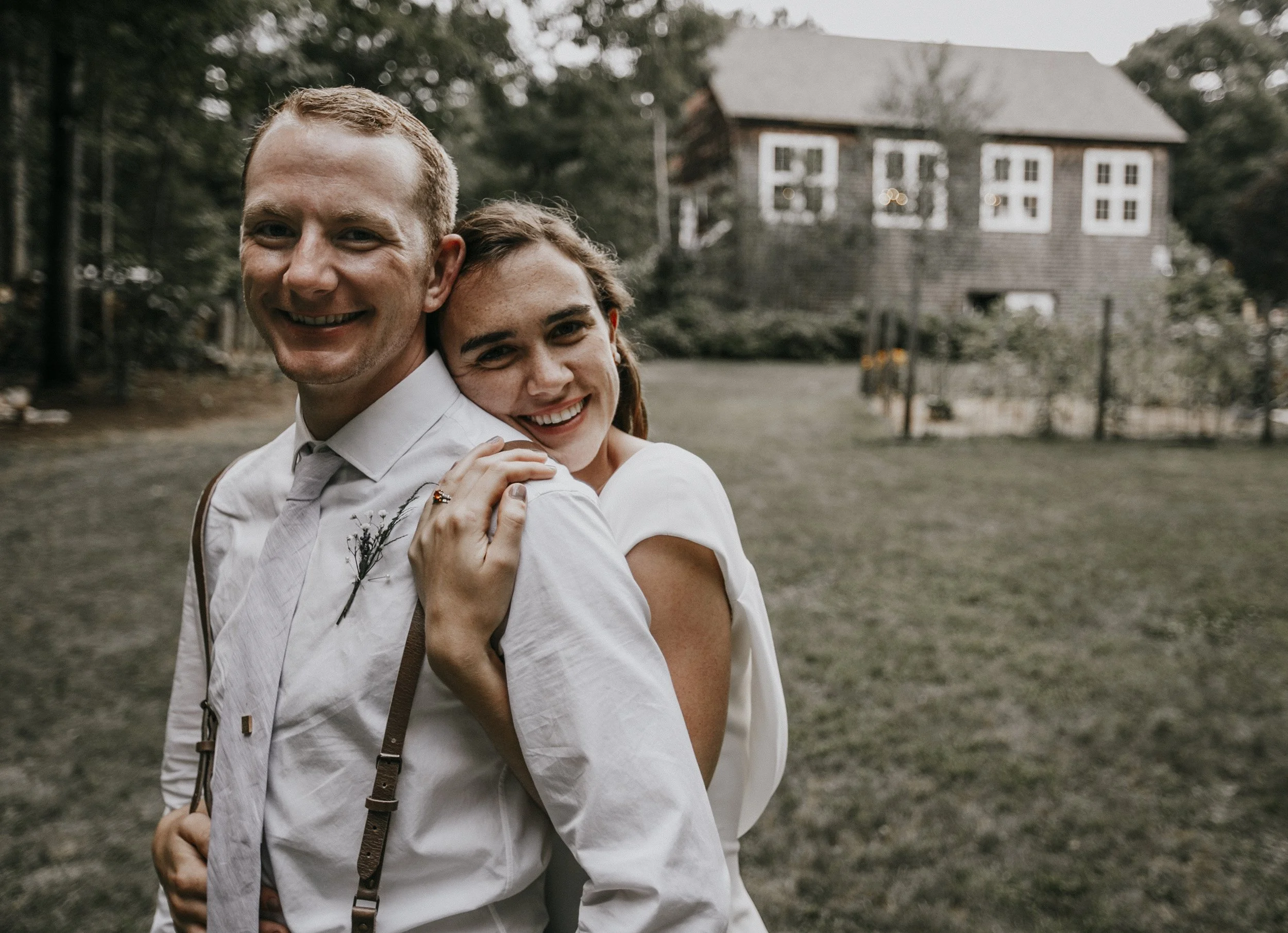 A bride and groom at Josias River Farm