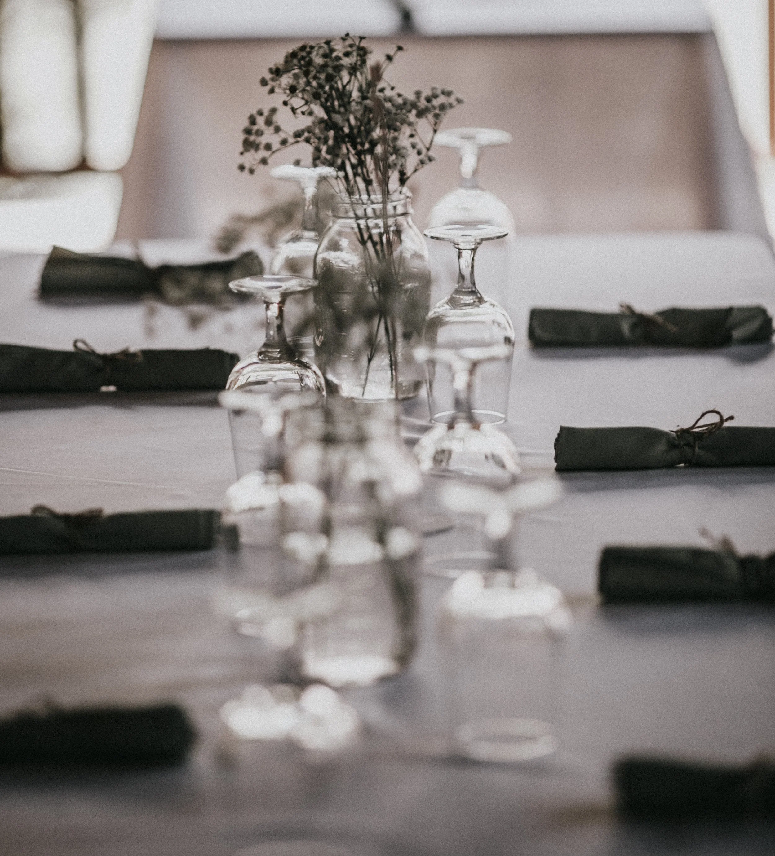 table detail at a Josias River Farm wedding