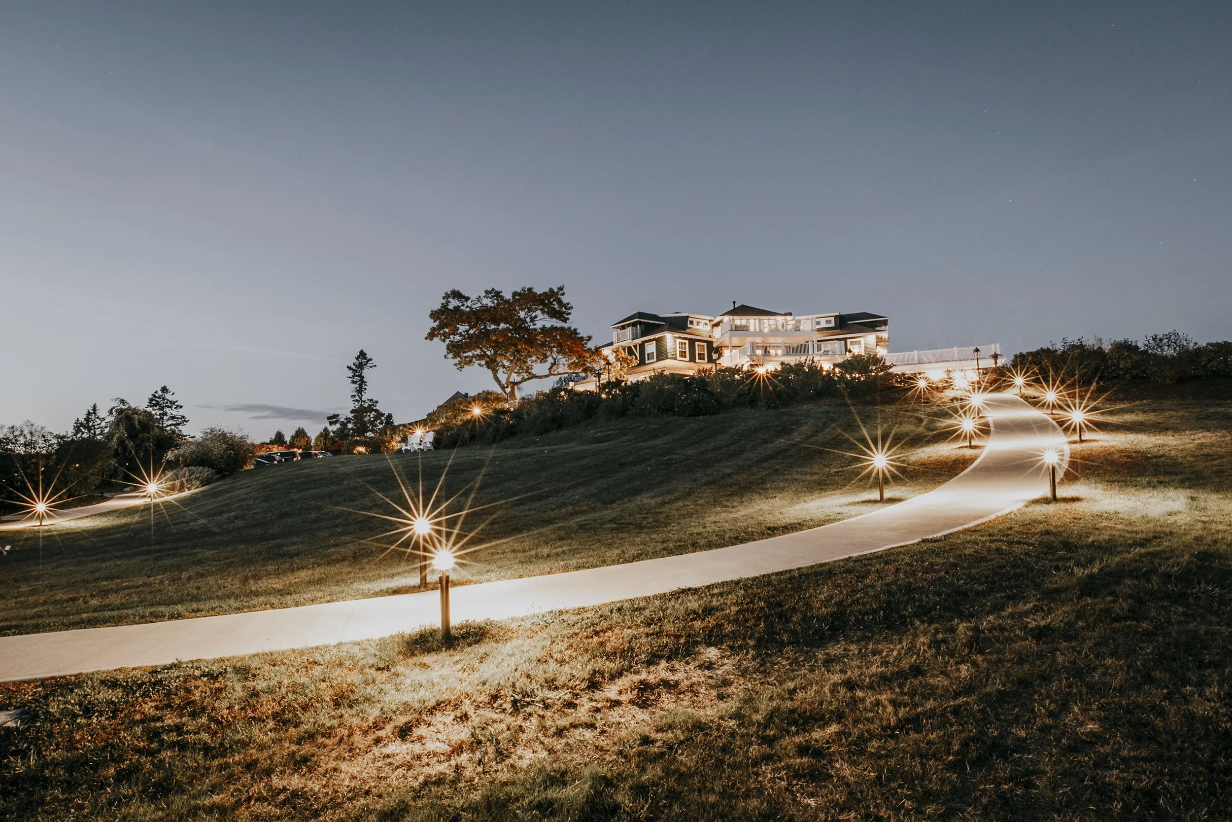 french's point wedding venue at night