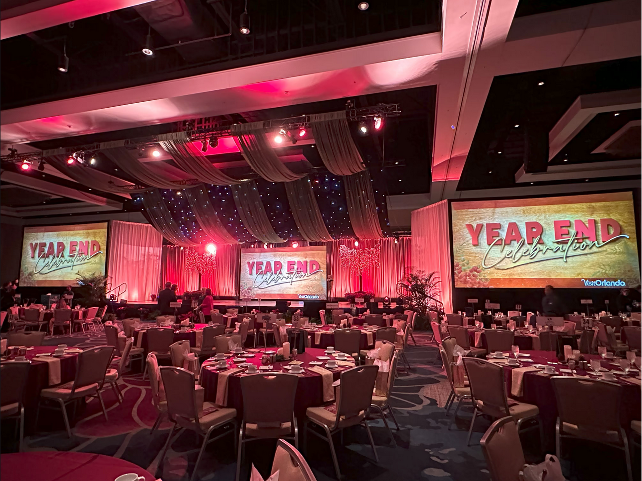 corporate event lighting design Orlando conference stage