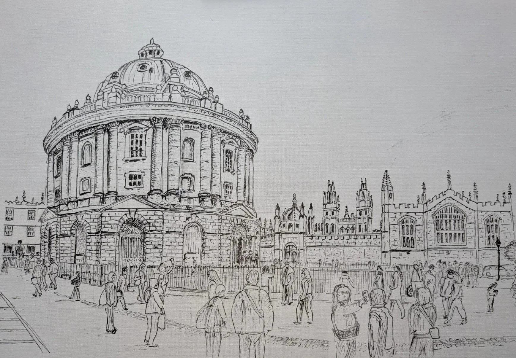 Ink sketch of Radcliffe Camera , Oxford