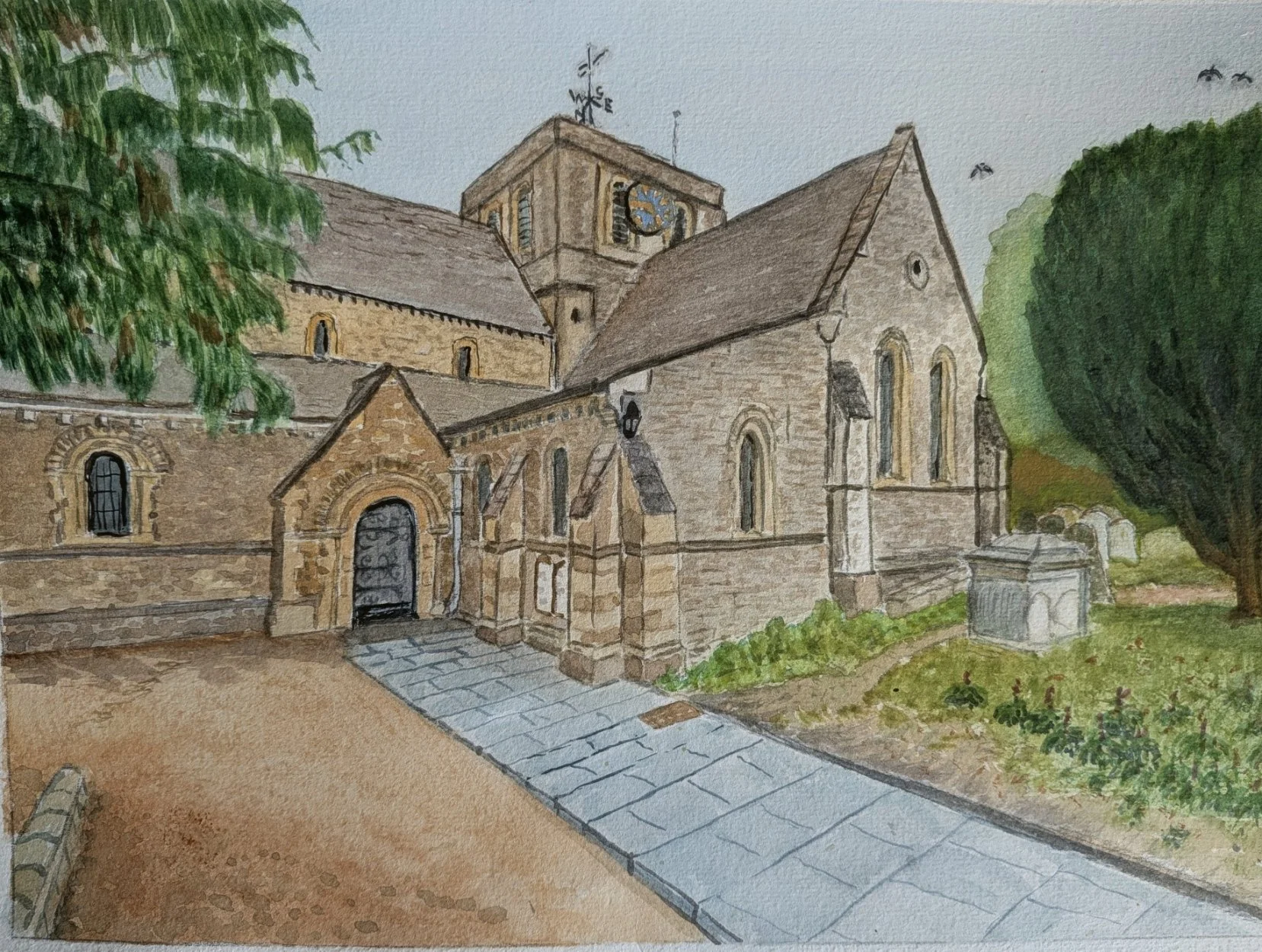Parish Church Faringdon painted July 2026