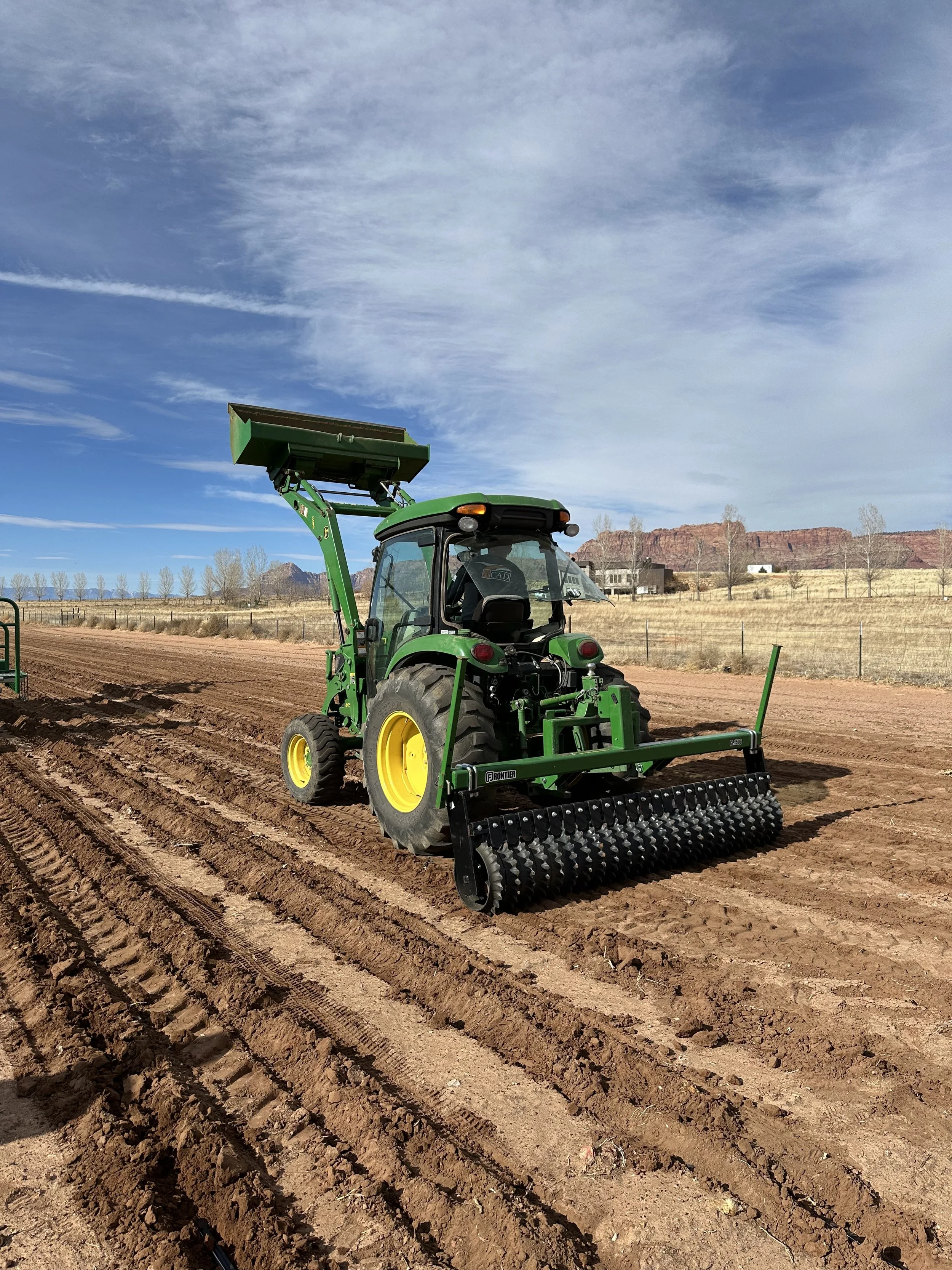 tractor working in the garden