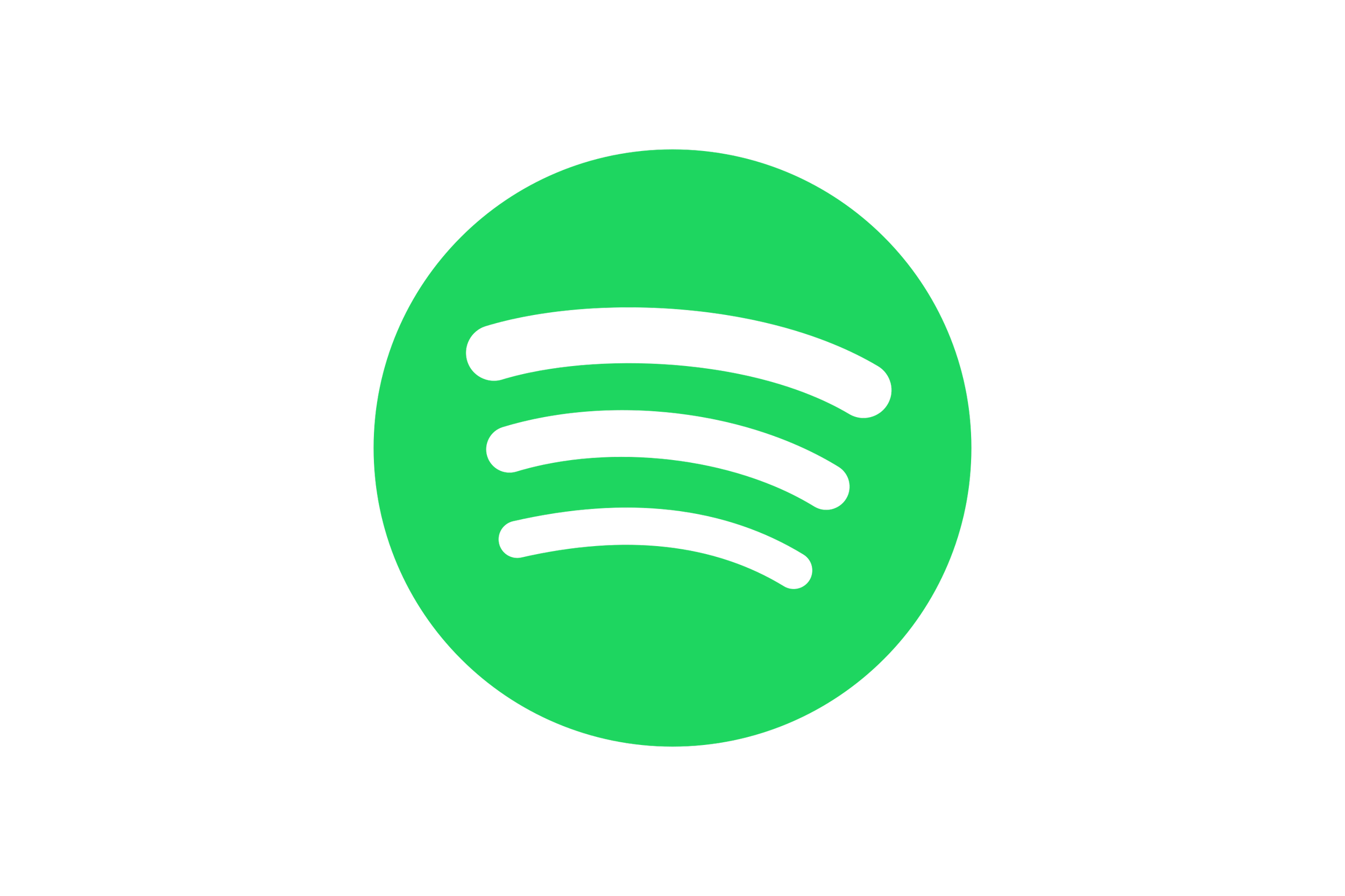 Green circle with black spotify icon in the center.