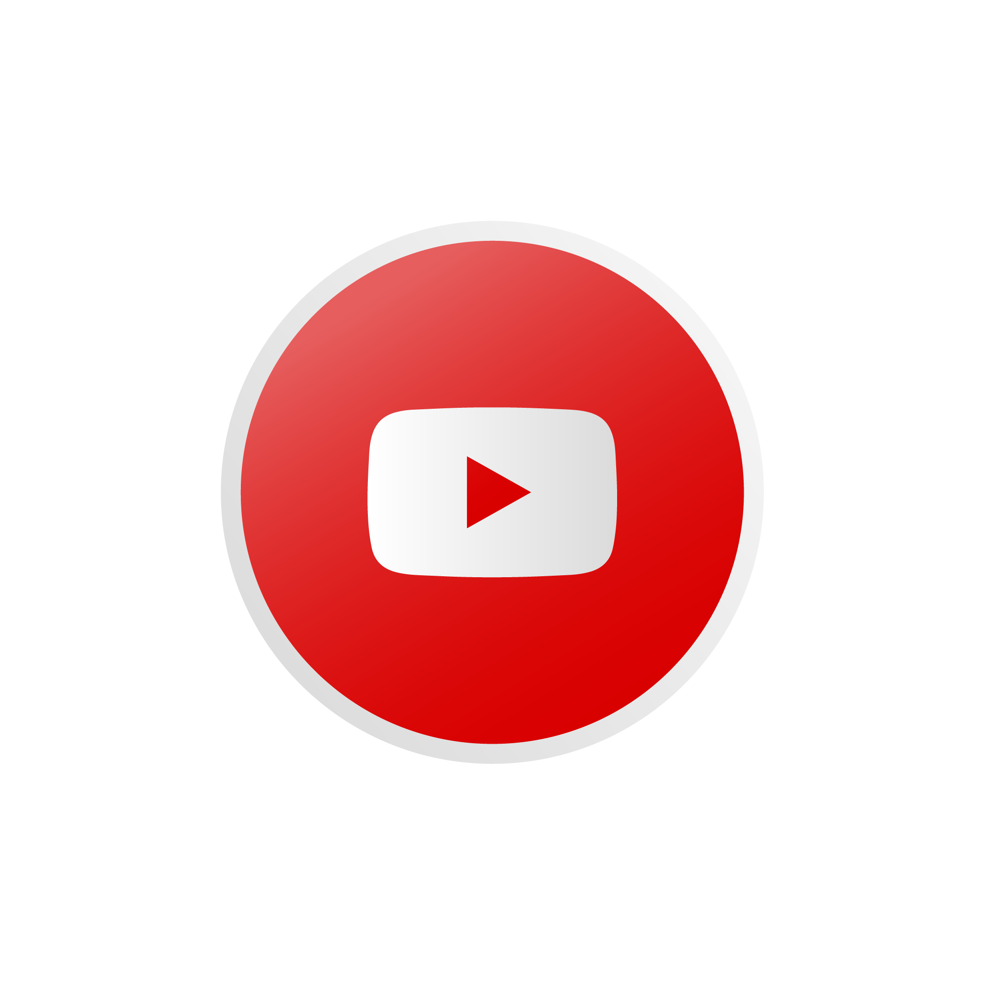 YouTube play button icon with red circle and white background