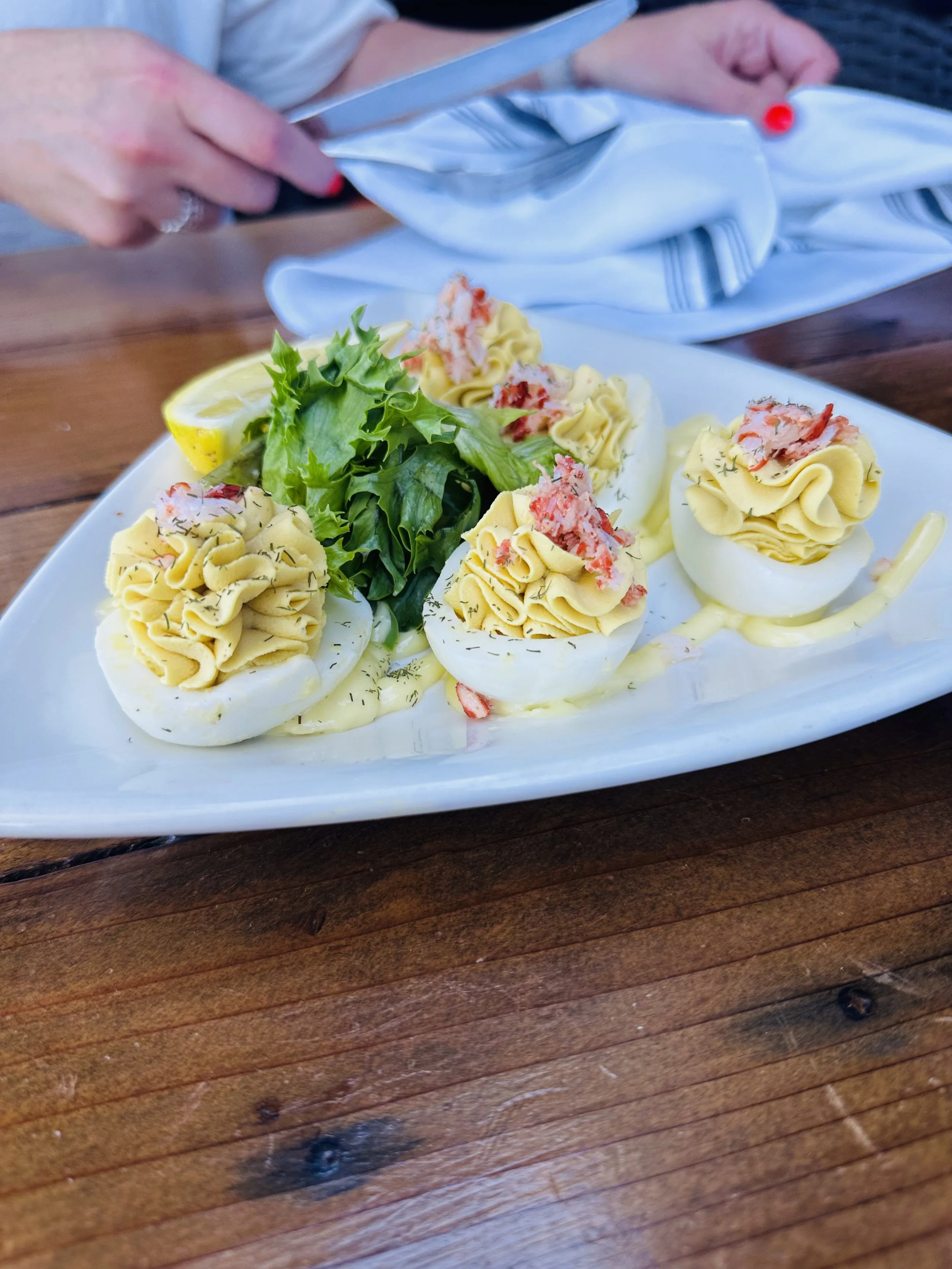 Lobster Deviled Eggs at Gar Woods