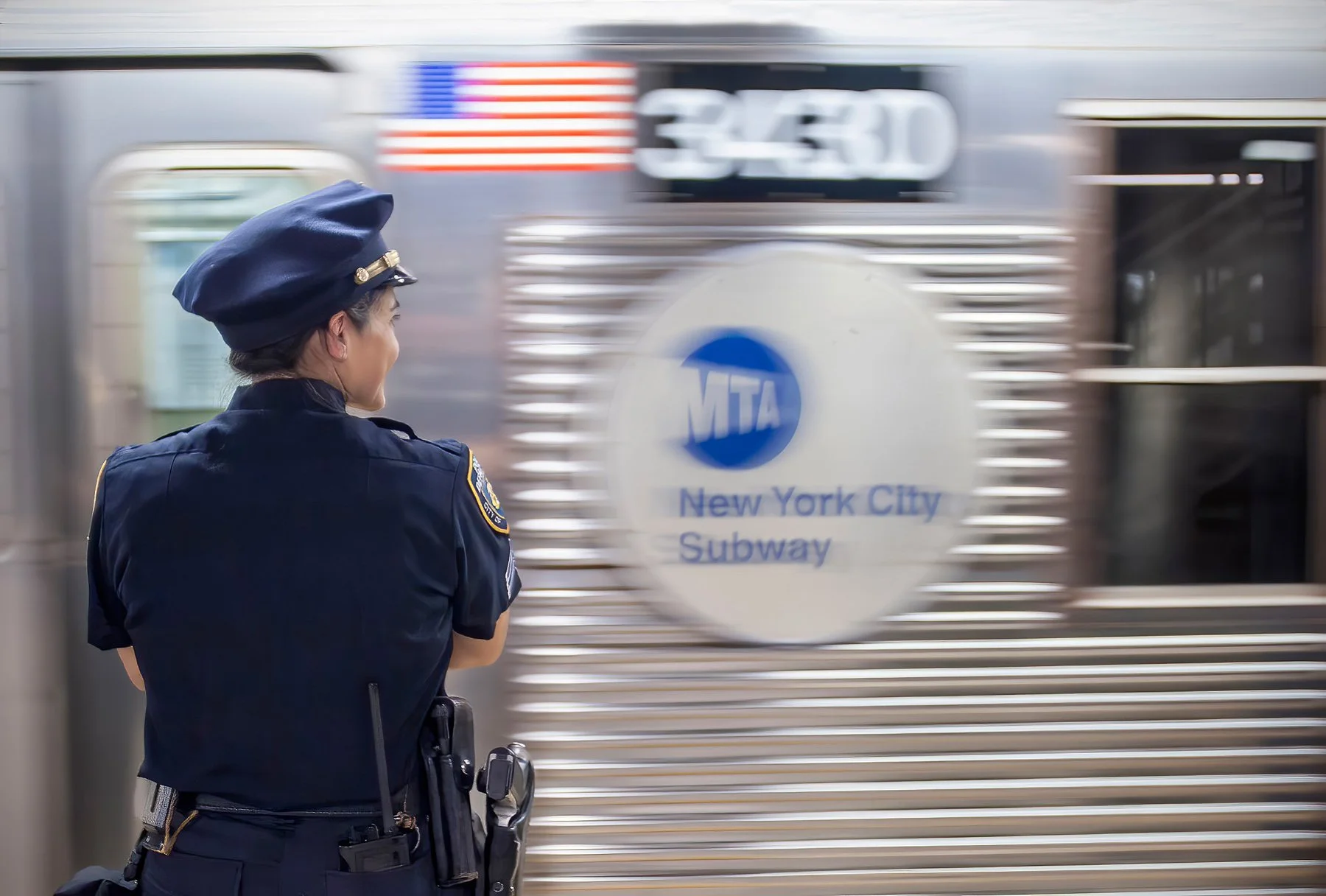 NYC Police Officer in Subway Station © David Fonda.jpg