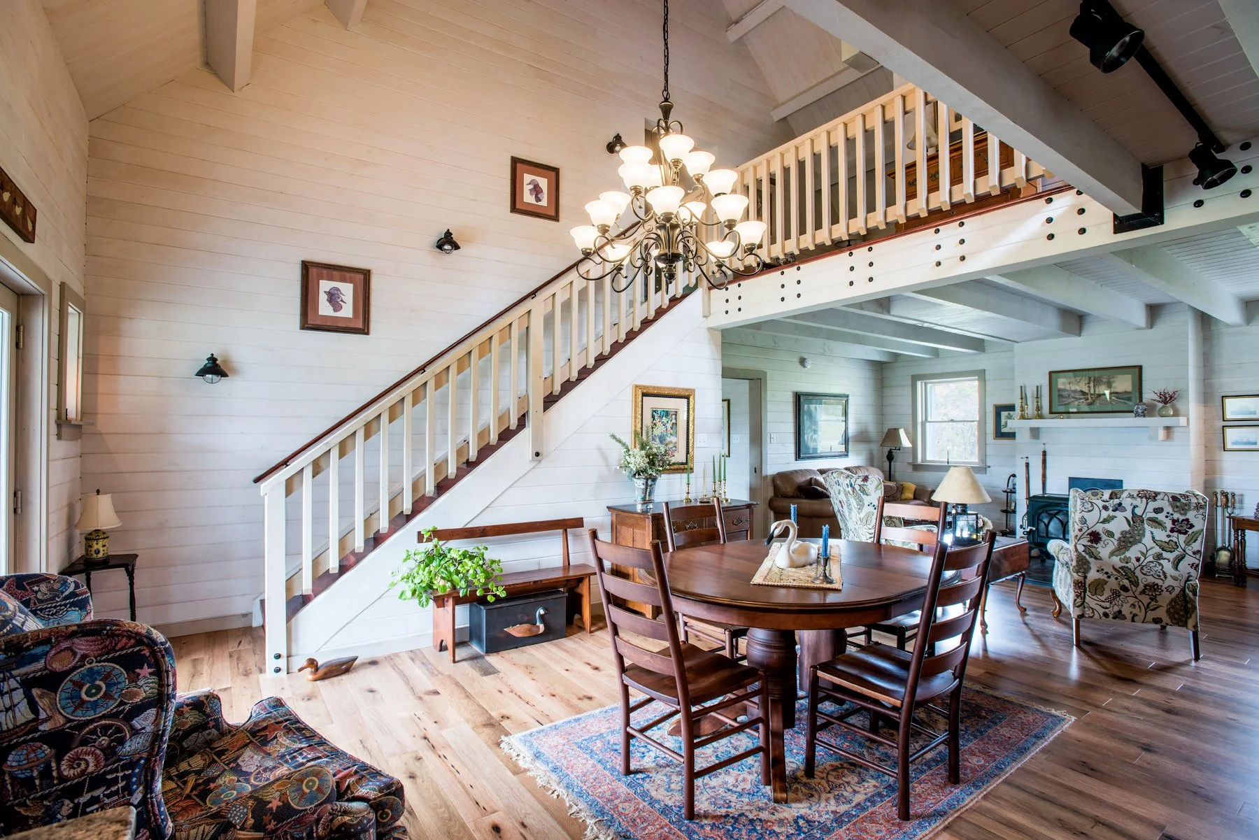 Dinning Room, Arbor Wall Cedar Log Home