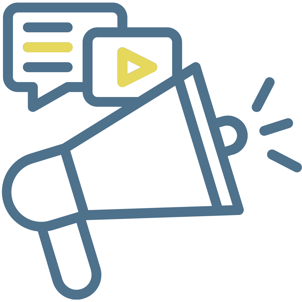 Illustrasjon av et hånd som holder en mobiltelefon med ikoner for meldinger, video og utropstegn.