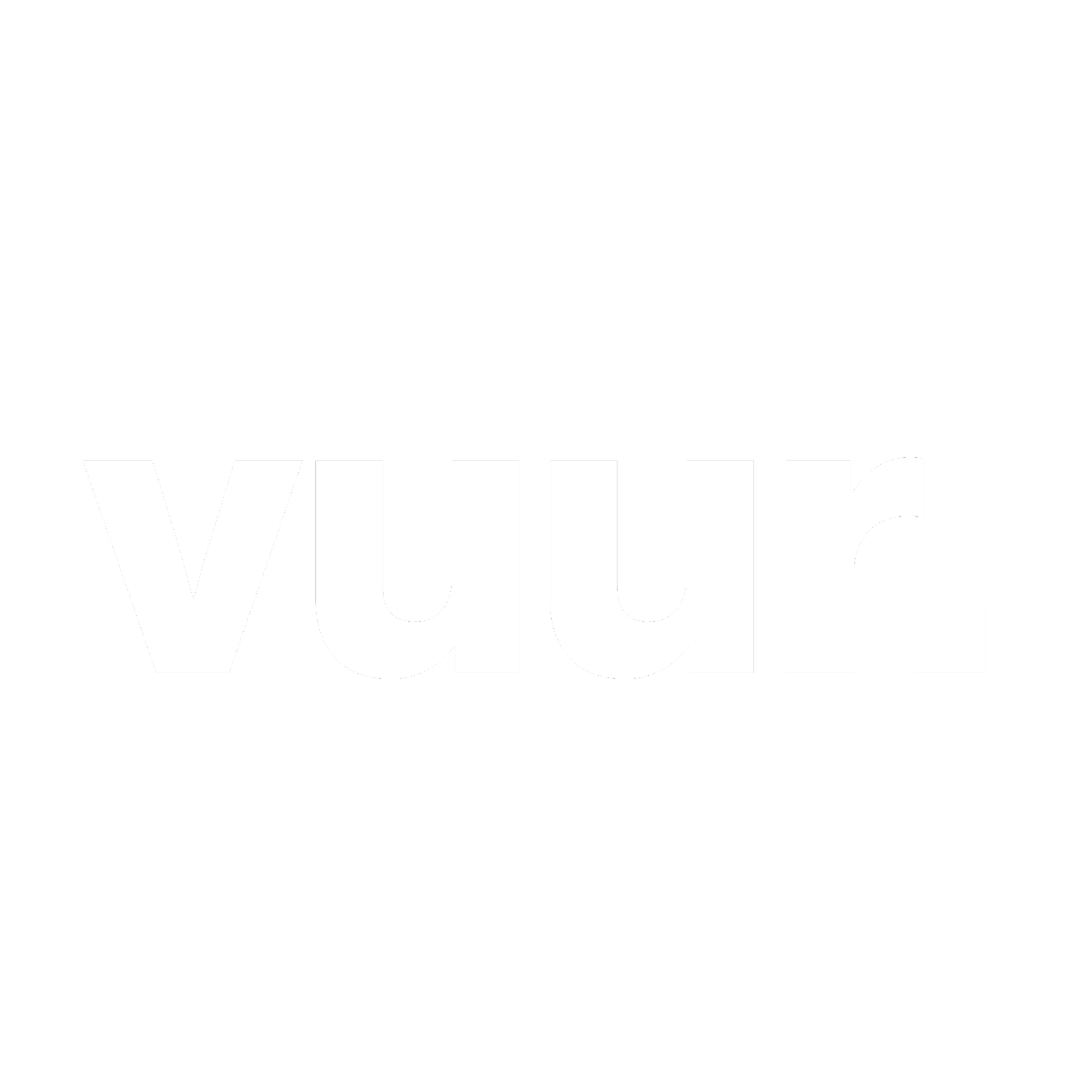 Logo for VuuR, with svart bakgrunn og hvit tekst.