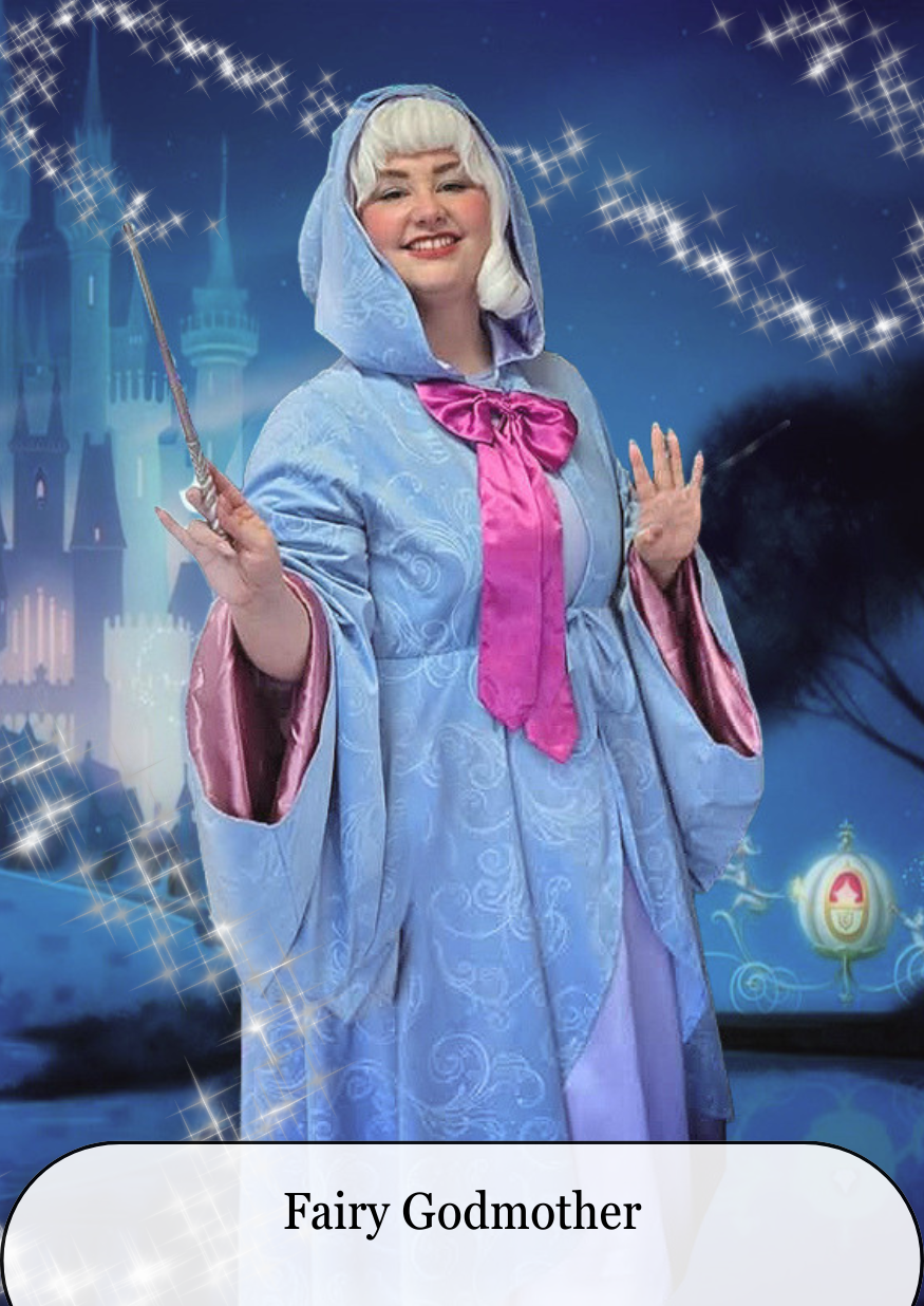 Fairy Godmother Cinderella character for hire in Northern Virginia