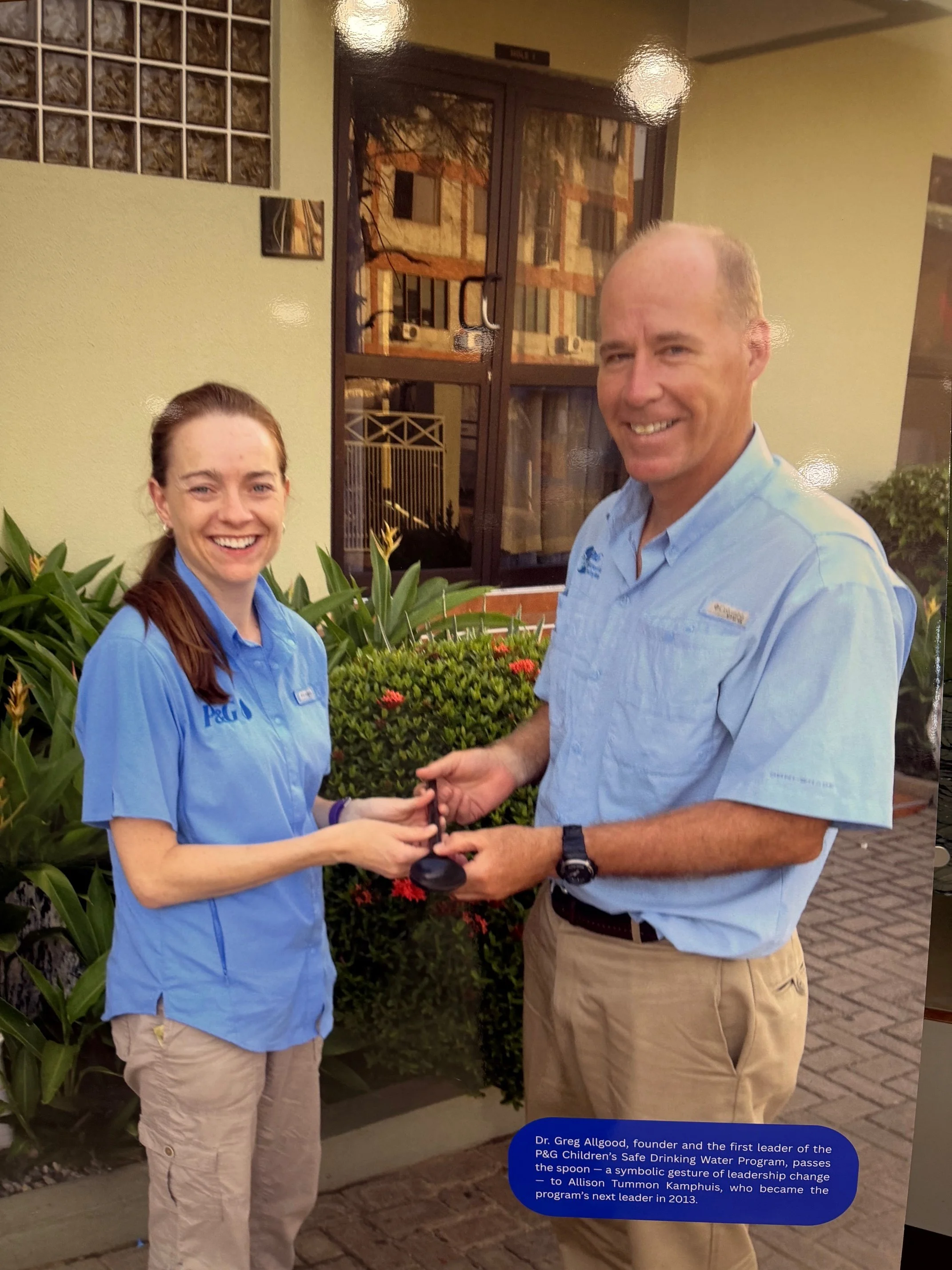 Passing the torch (stirring spoon) to my P&G successor, Allison Tummon-Kamphuis.