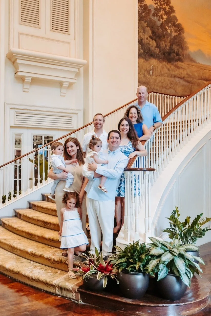 My blended family on summer vacation.  From bottom up, our three grandchildren (Zoey, William and Sophia), Logan & George Charles, Shaun Shanahan & Madeline Charles, and my wife Elaine.