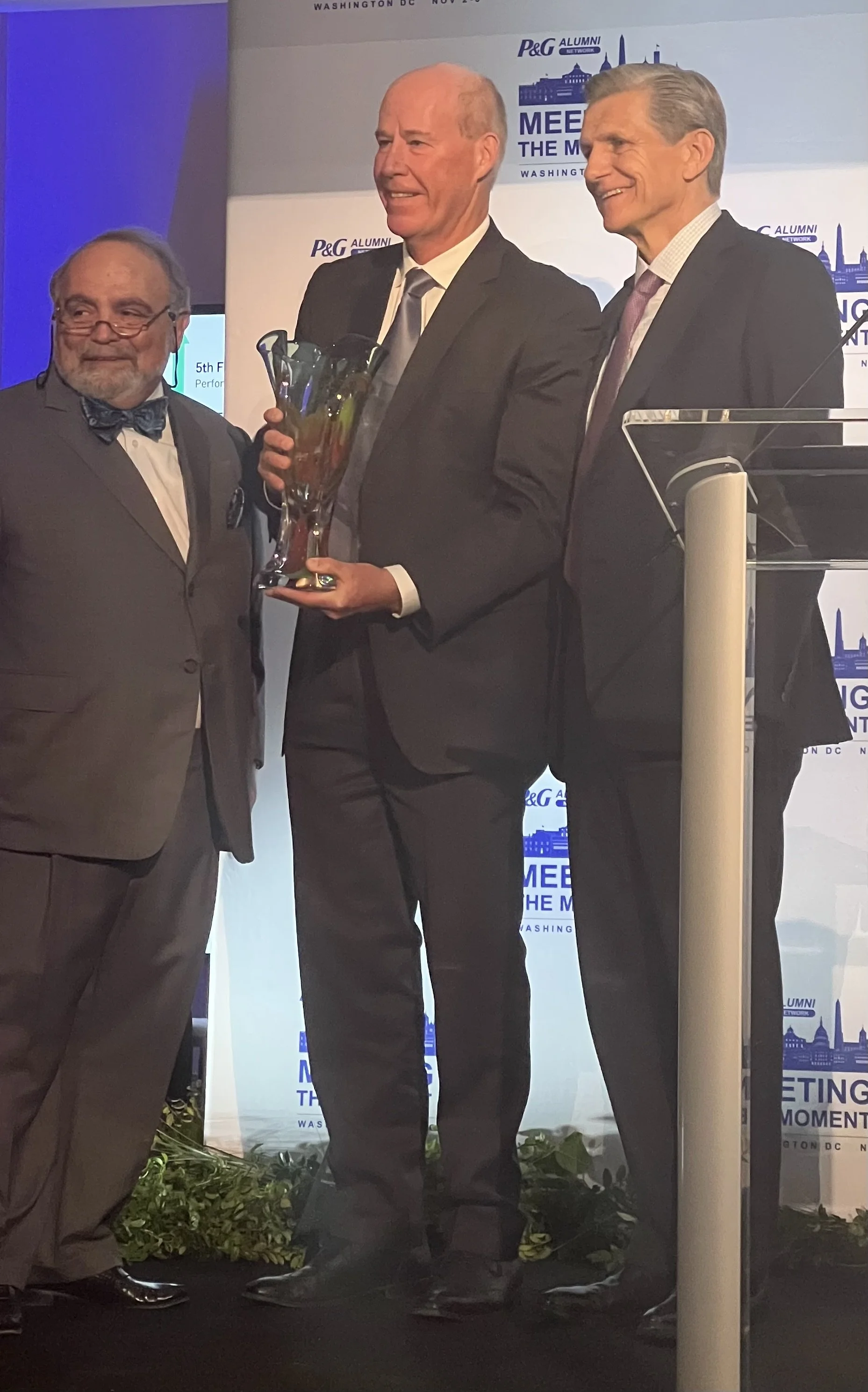 Honored to receive the award named after my mentor, the John Pepper Humanitarian Award, from the P&G Alumni Association. Presented by Ed Tazzia of the Association and Marc Pritchard, P&G Chief Brand Officer.