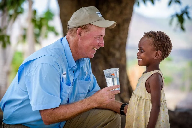Greg sharing purified water